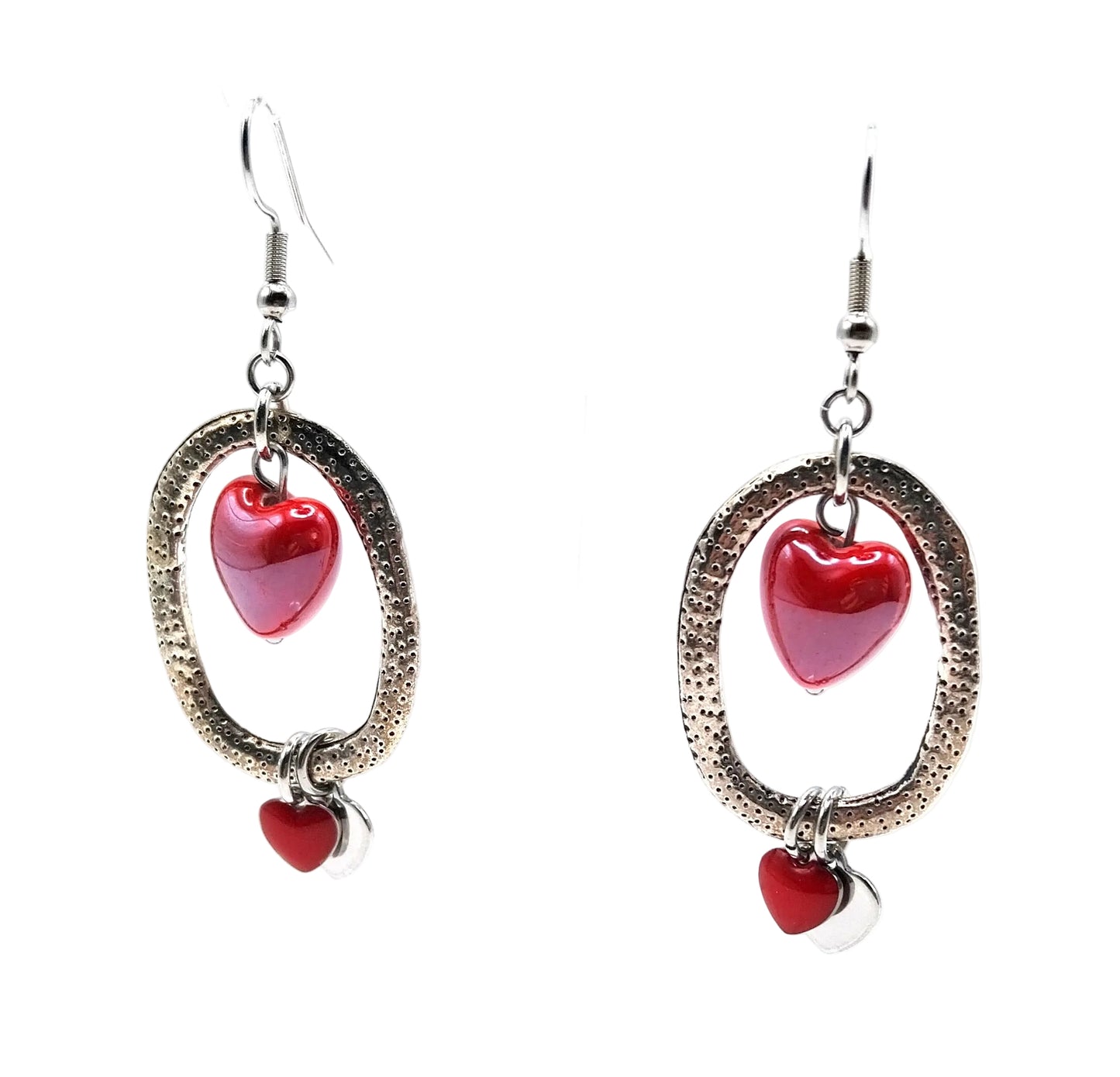 Orecchini con cuore in ceramica