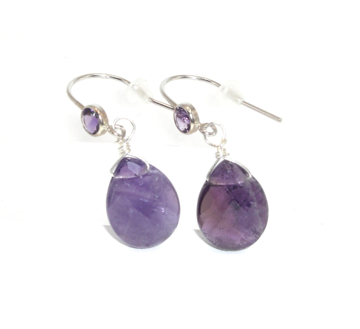 Drop earrings with hard stone