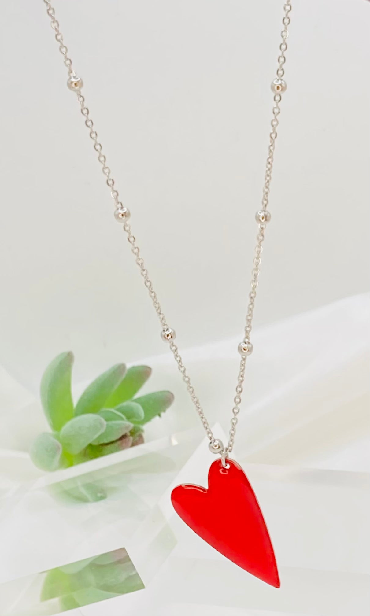 Collana con cuore smaltato