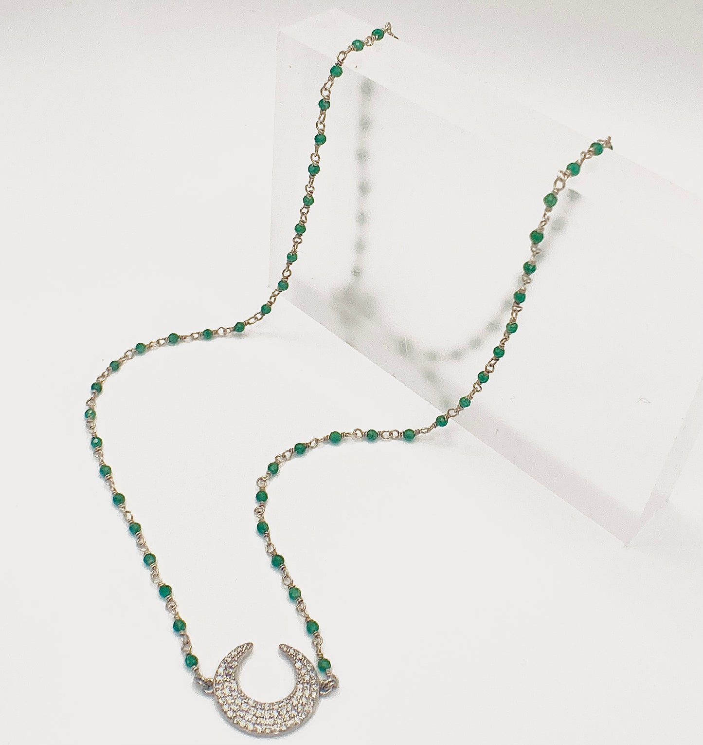 Collana Rosario Argento 925 con Ciondolo Luna 🌙