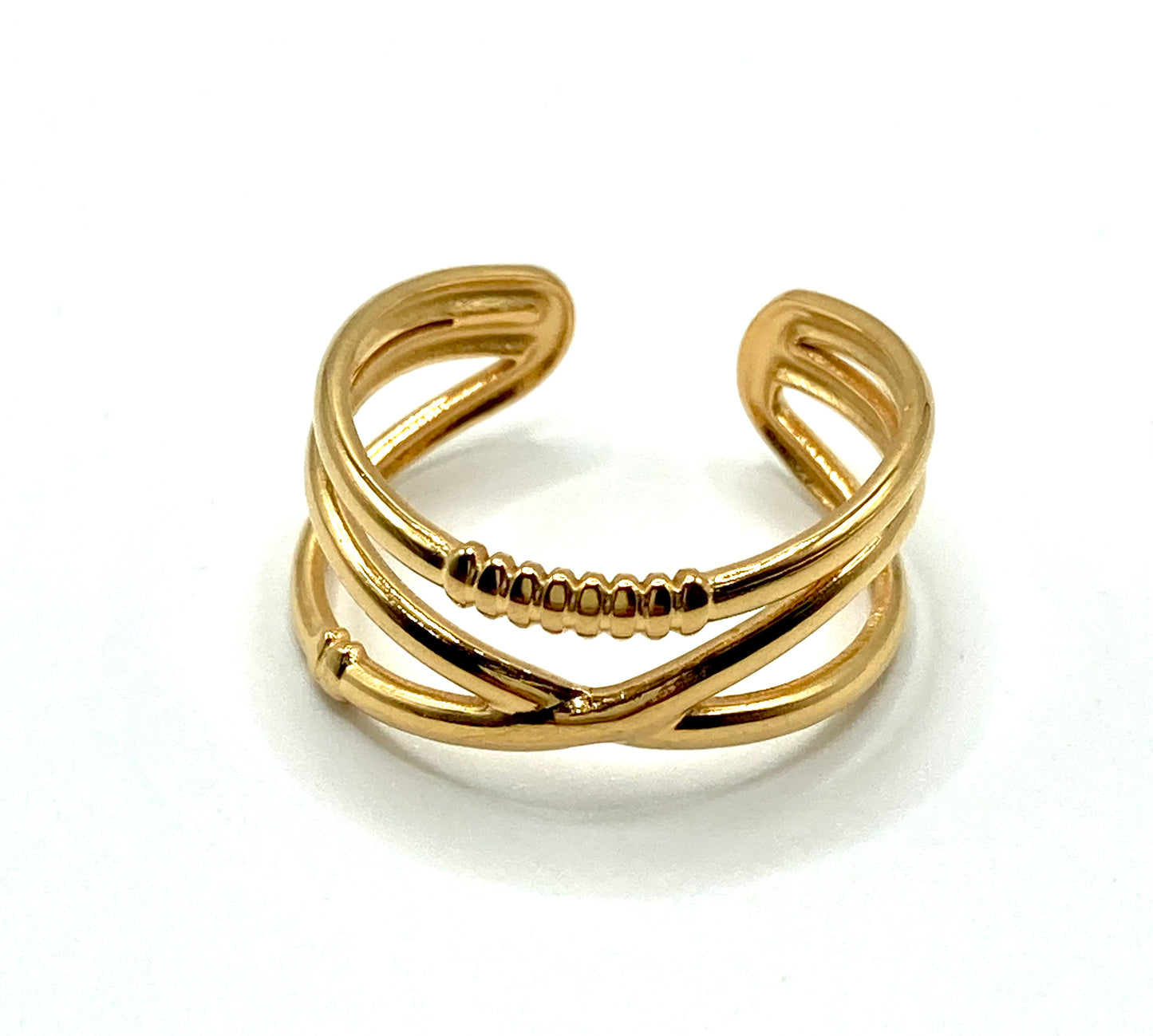 Anello a fascia intrecciato