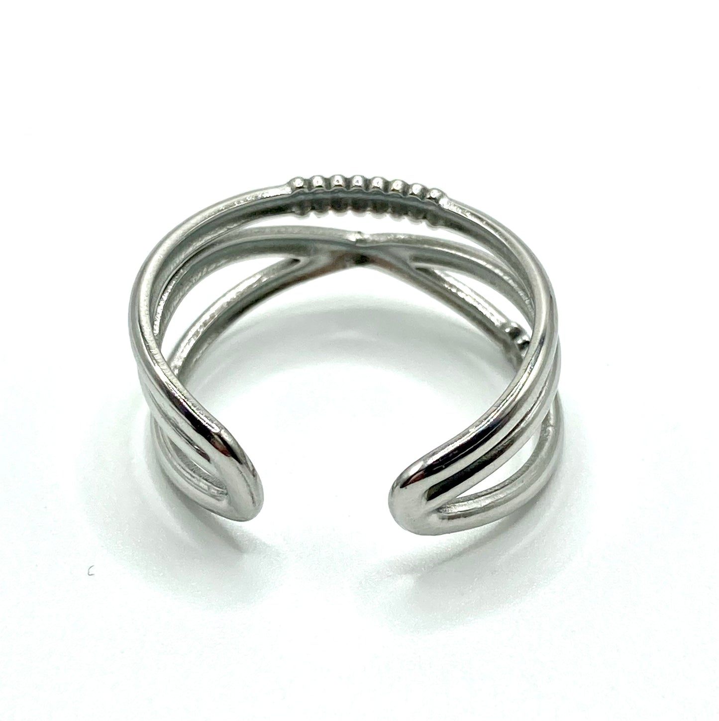 Anello a fascia intrecciato