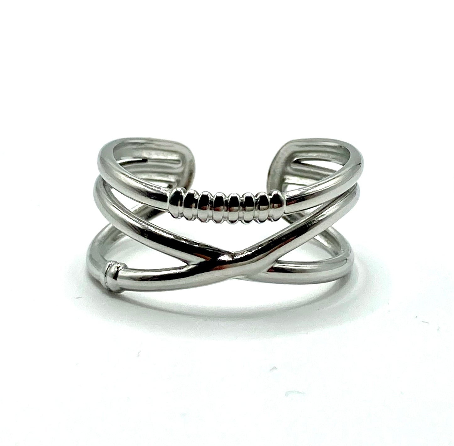 Anello a fascia intrecciato