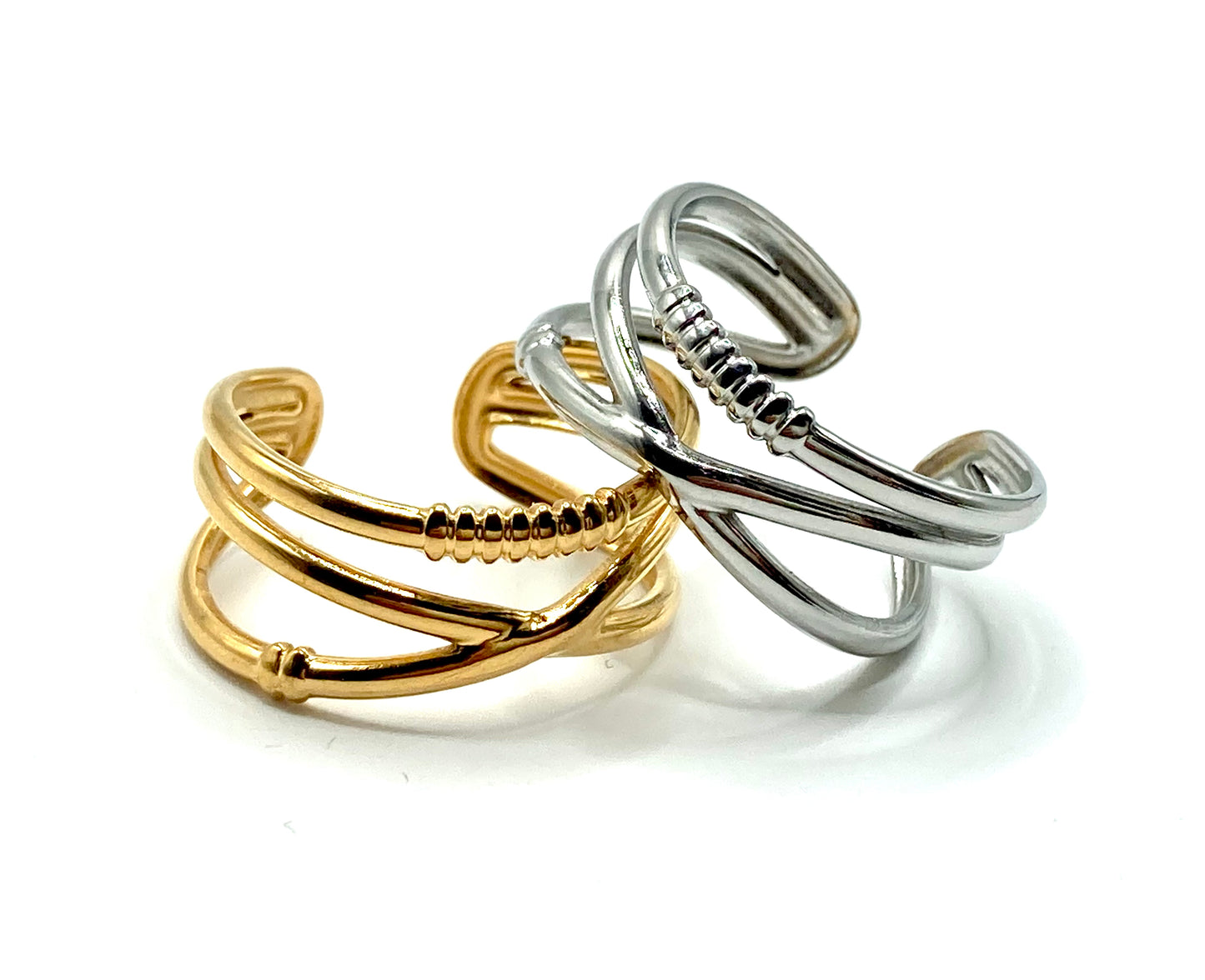 Anello a fascia intrecciato