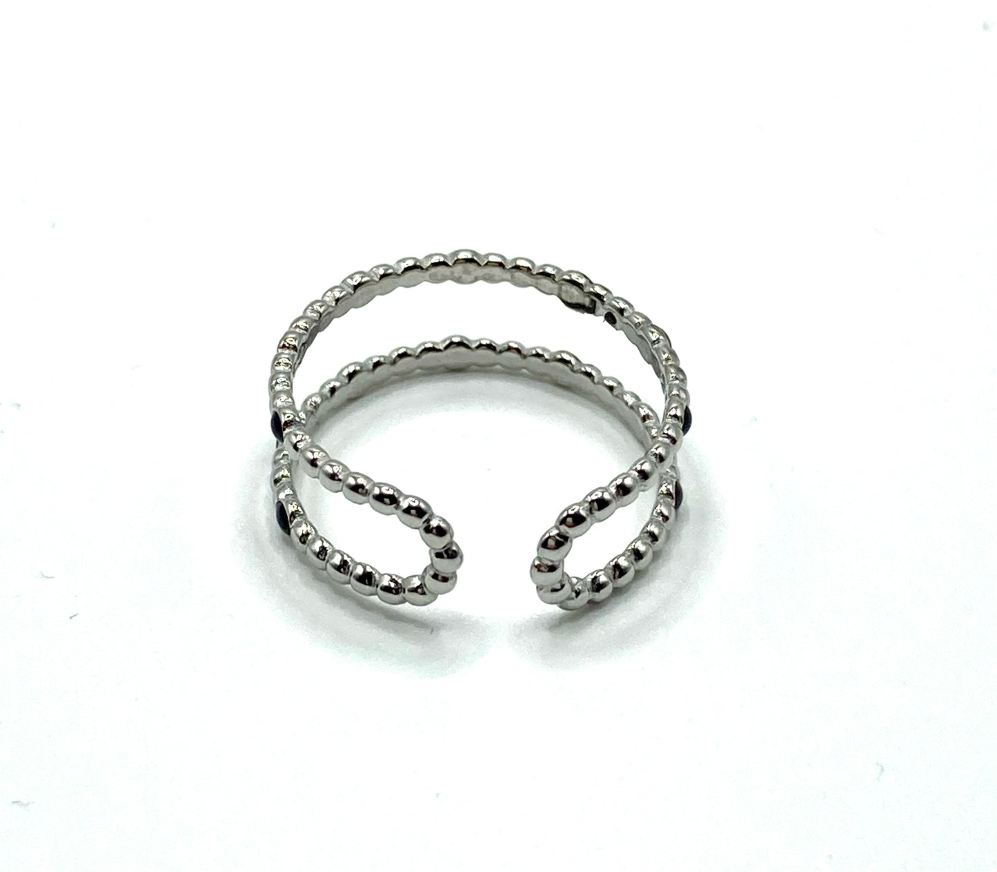 Anello a fascia a pois neri