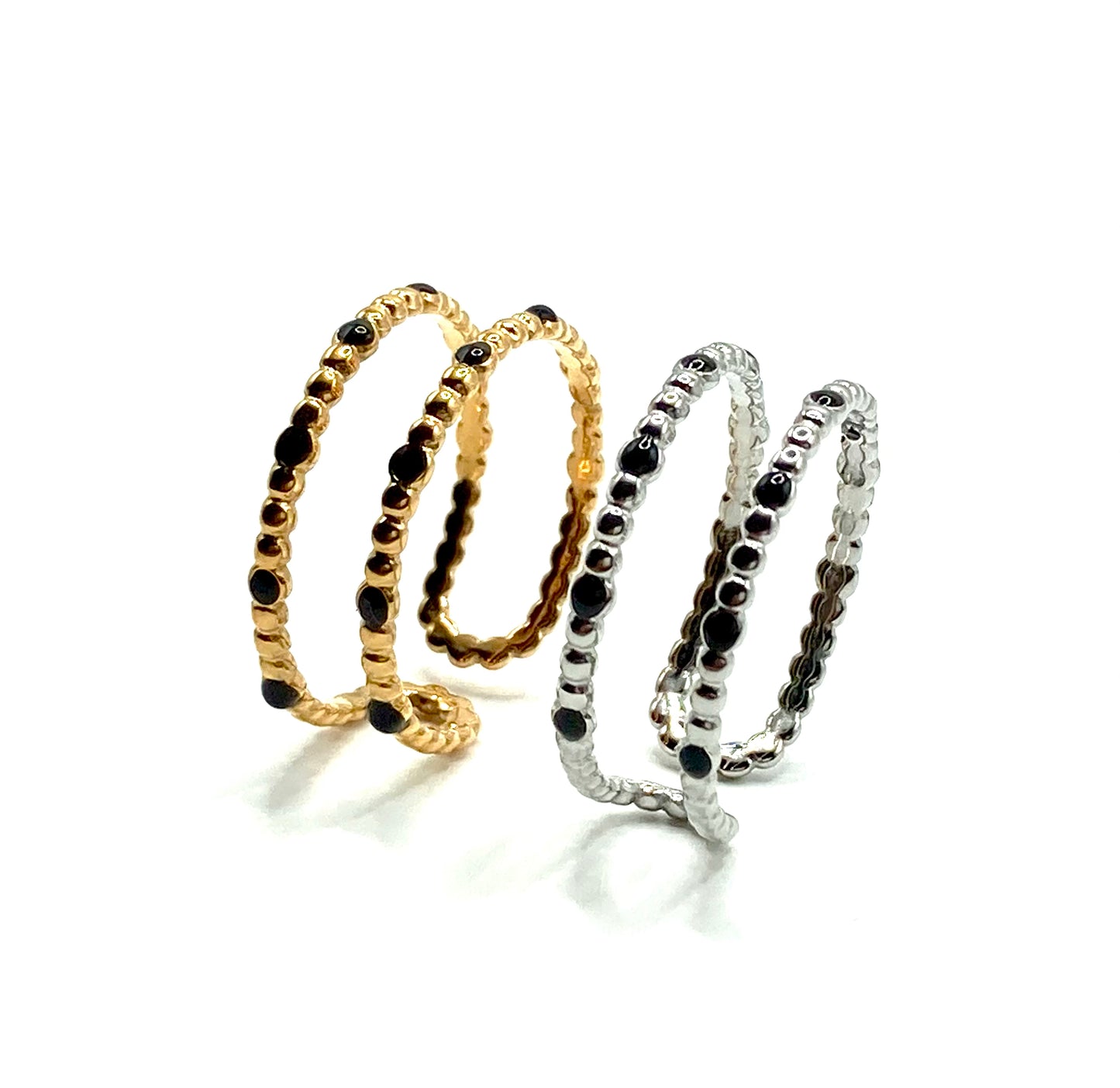 Anello a fascia a pois neri