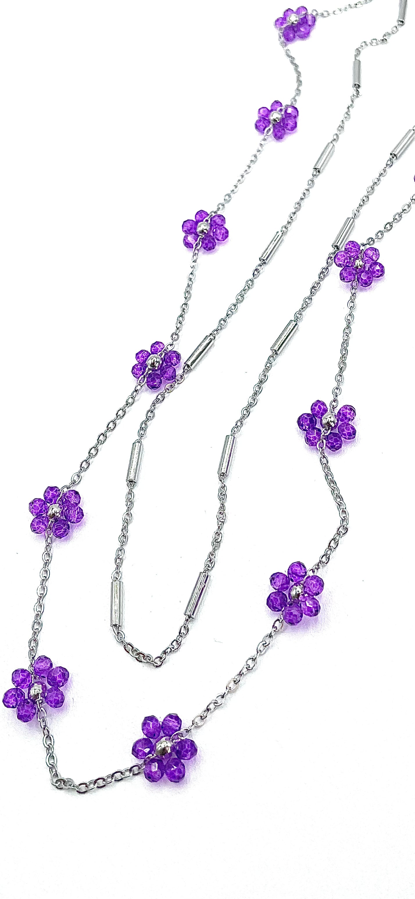 Collana con fiori in cristallo