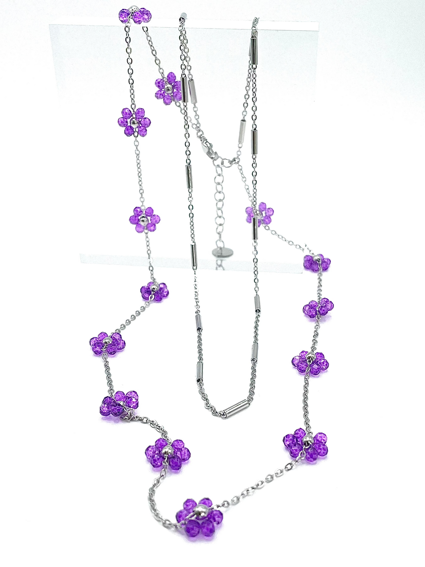 Collana con fiori in cristallo