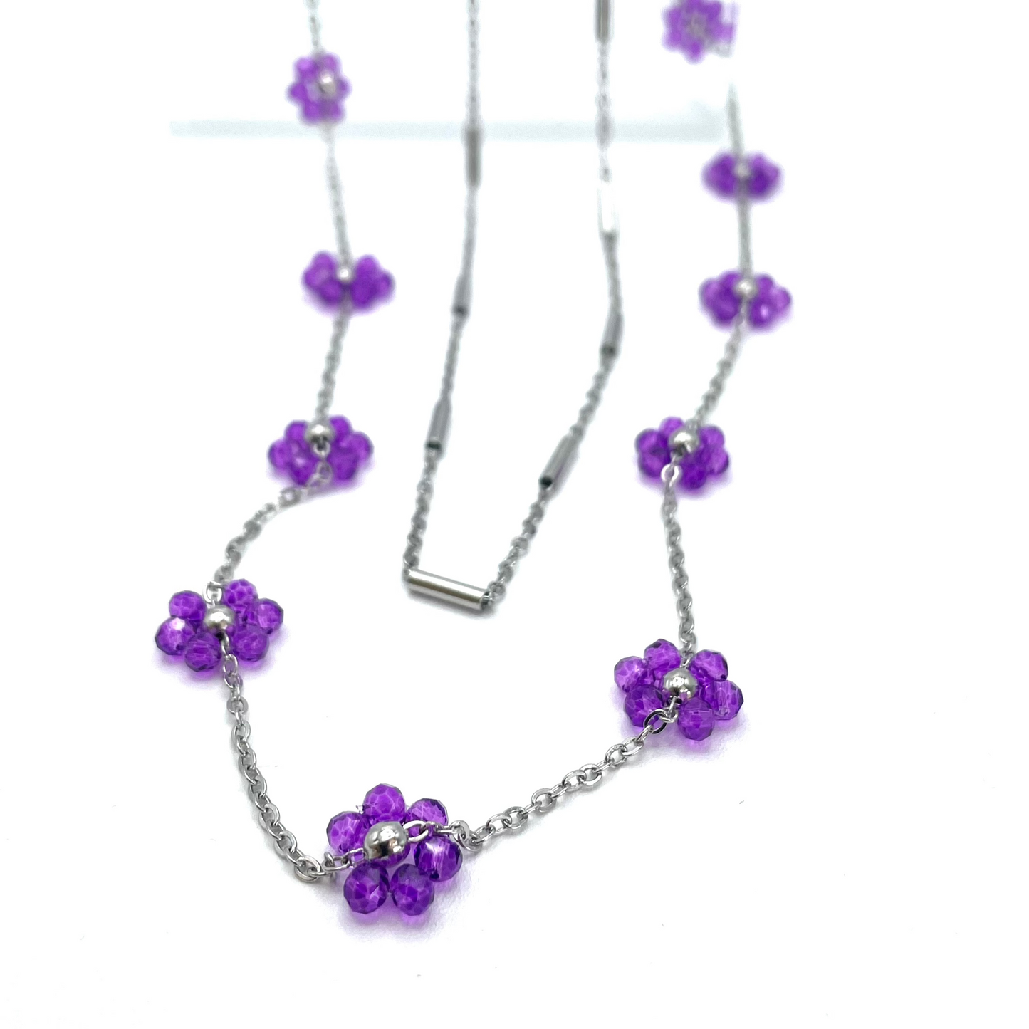 Collana con fiori in cristallo