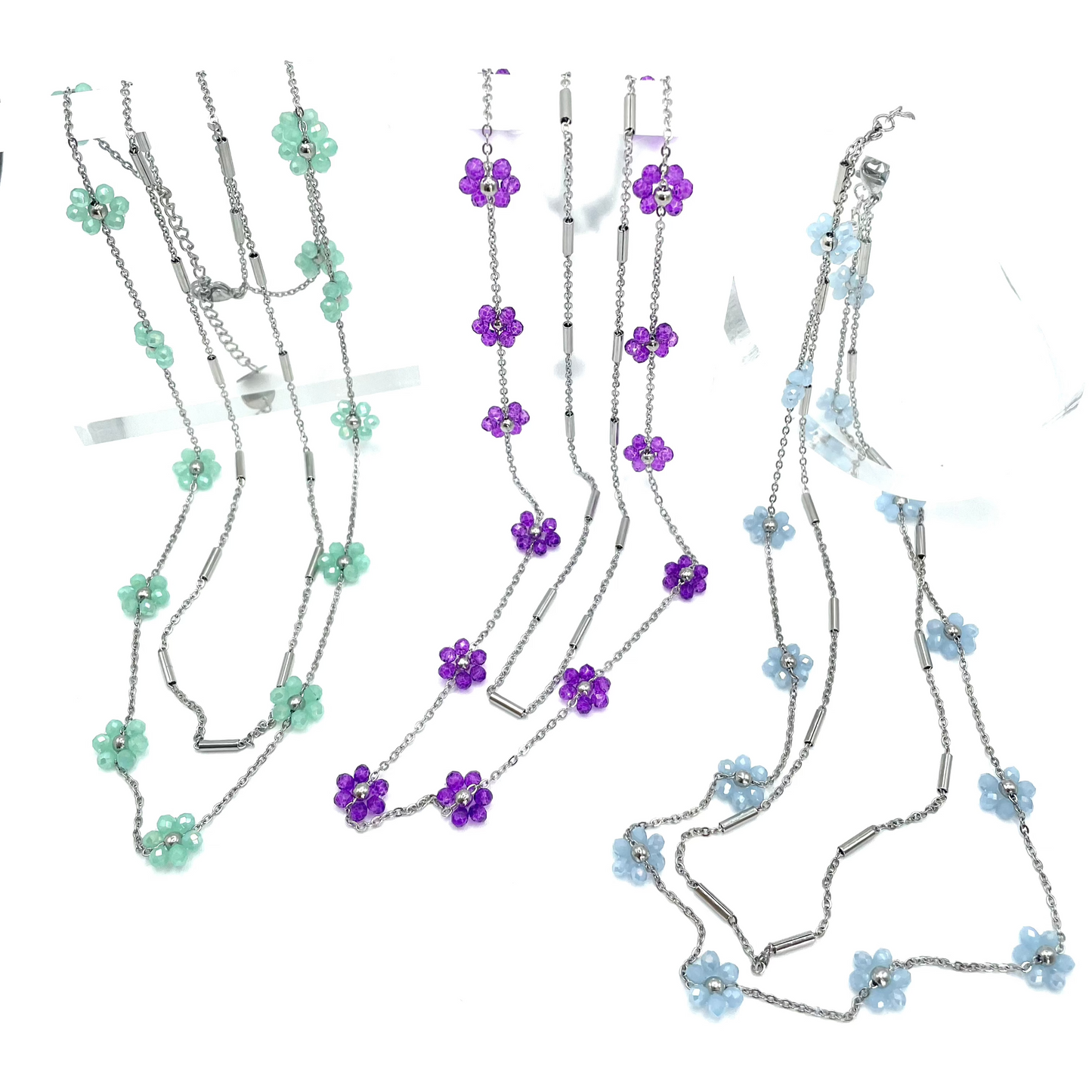 Collana con fiori in cristallo