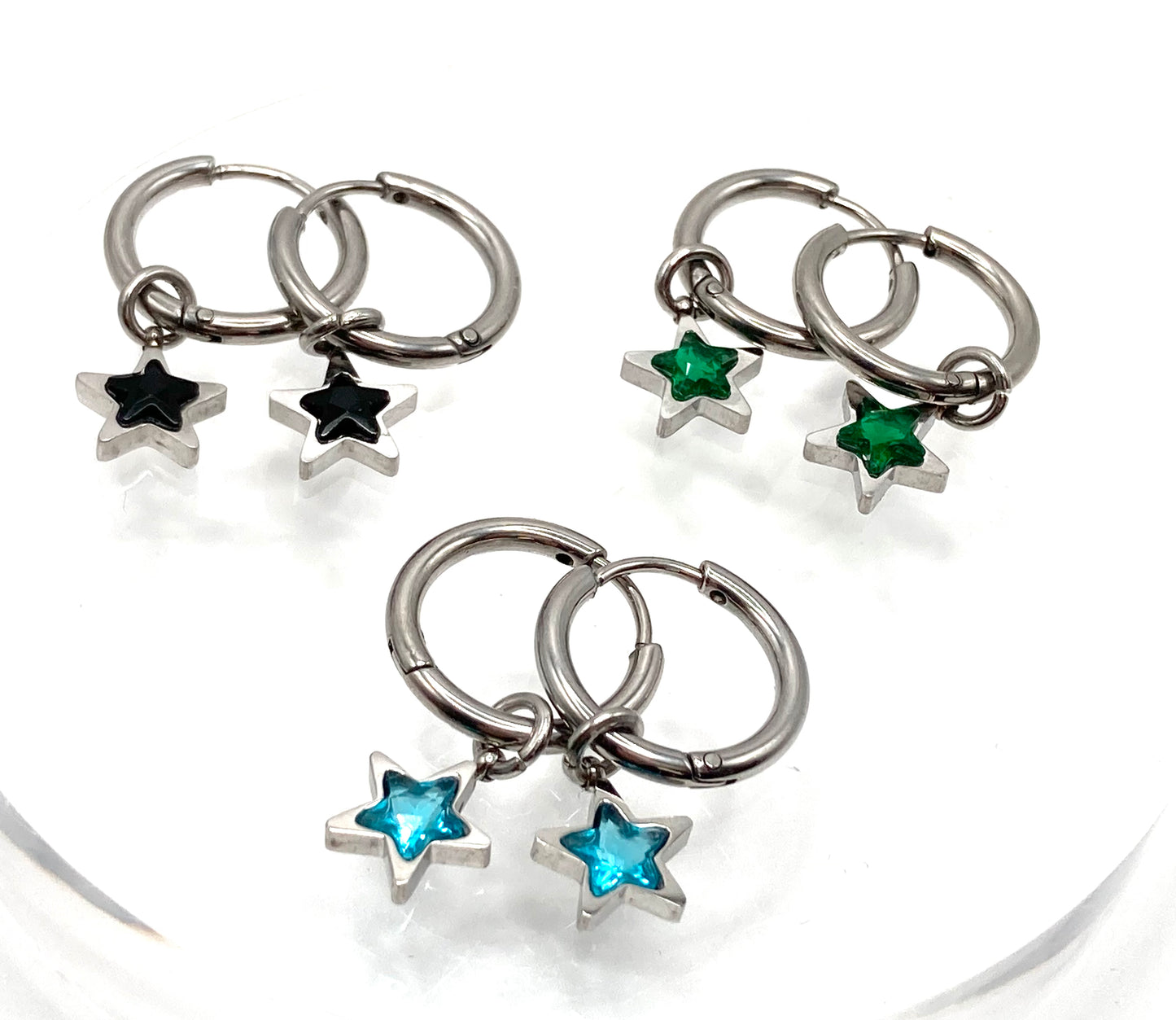 Orecchini a cerchio punto luce