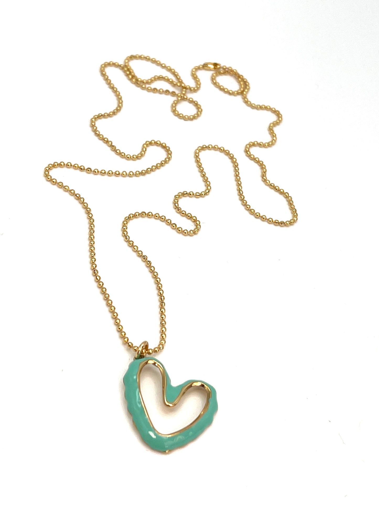 Collana con cuore smaltato vuoto