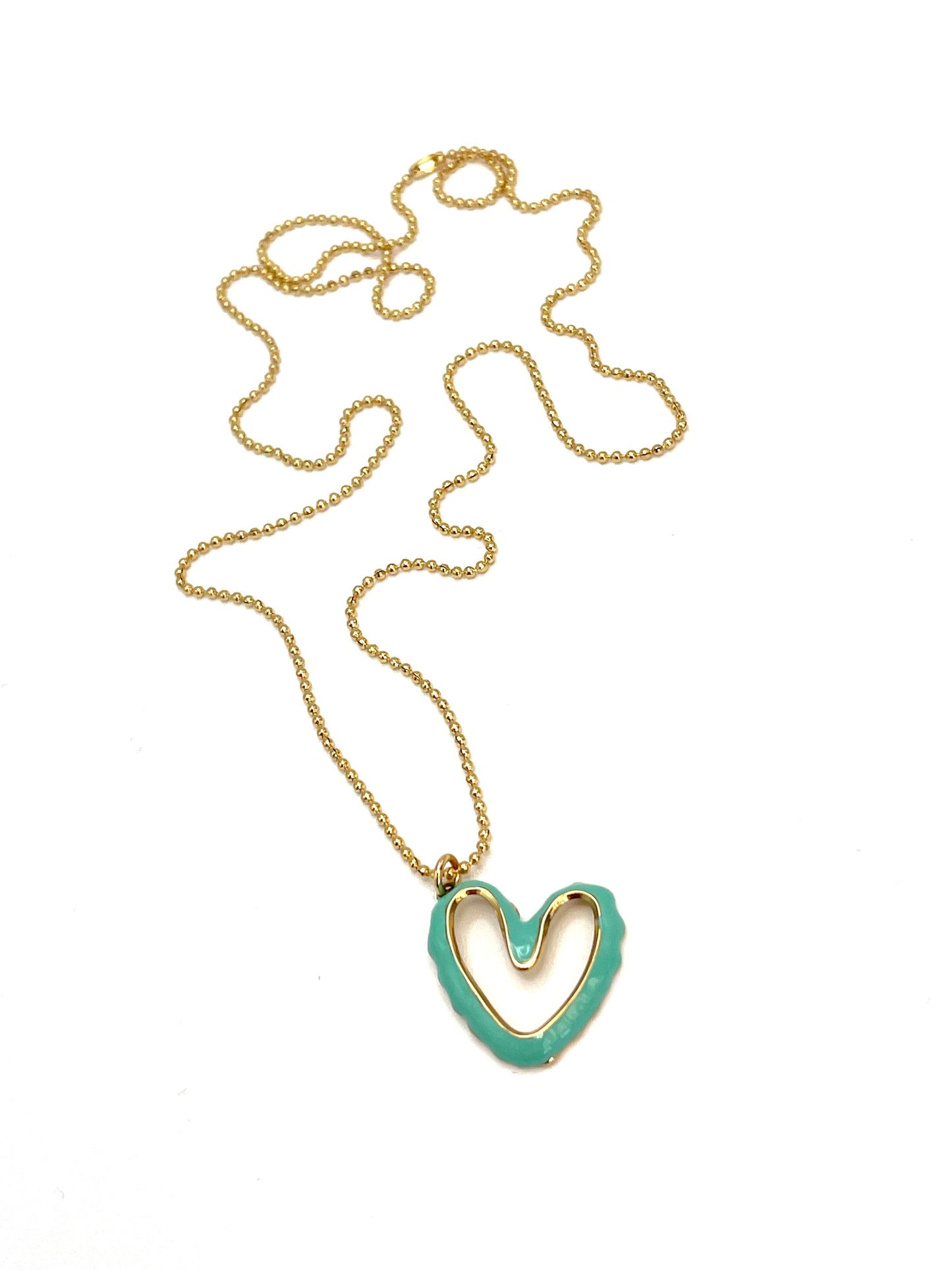 Collana con cuore smaltato vuoto