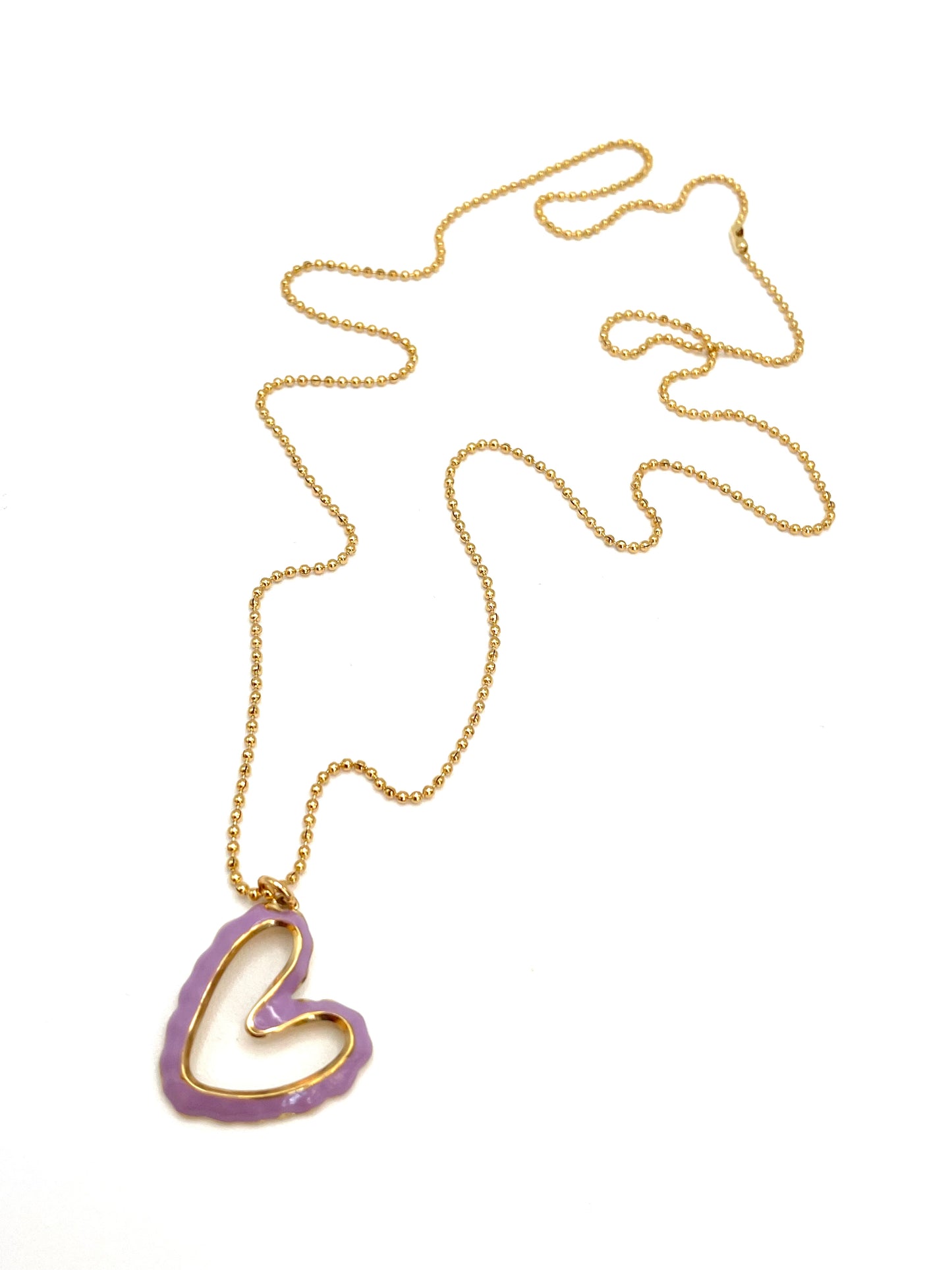 Collana con cuore smaltato vuoto