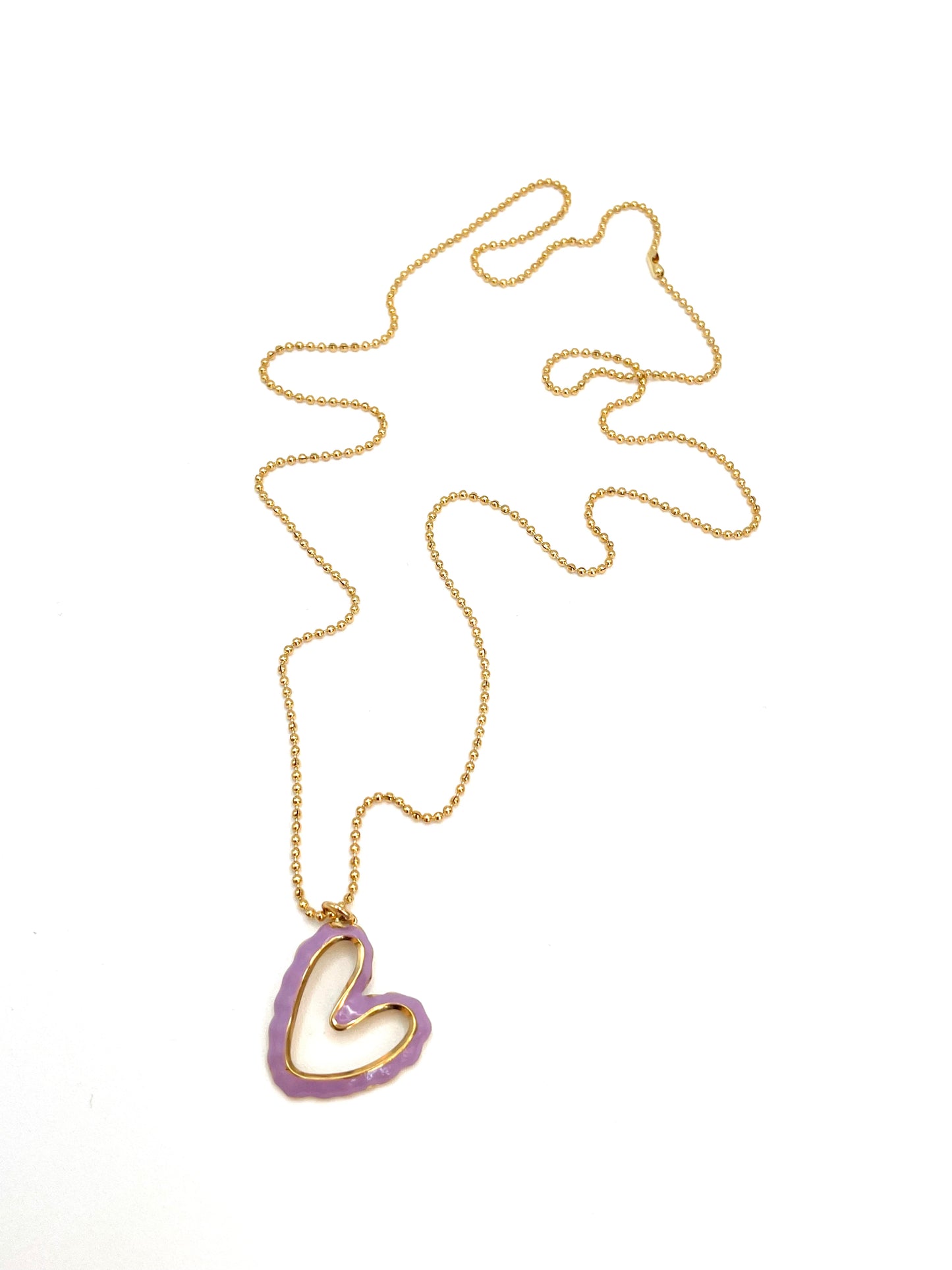 Collana con cuore smaltato vuoto