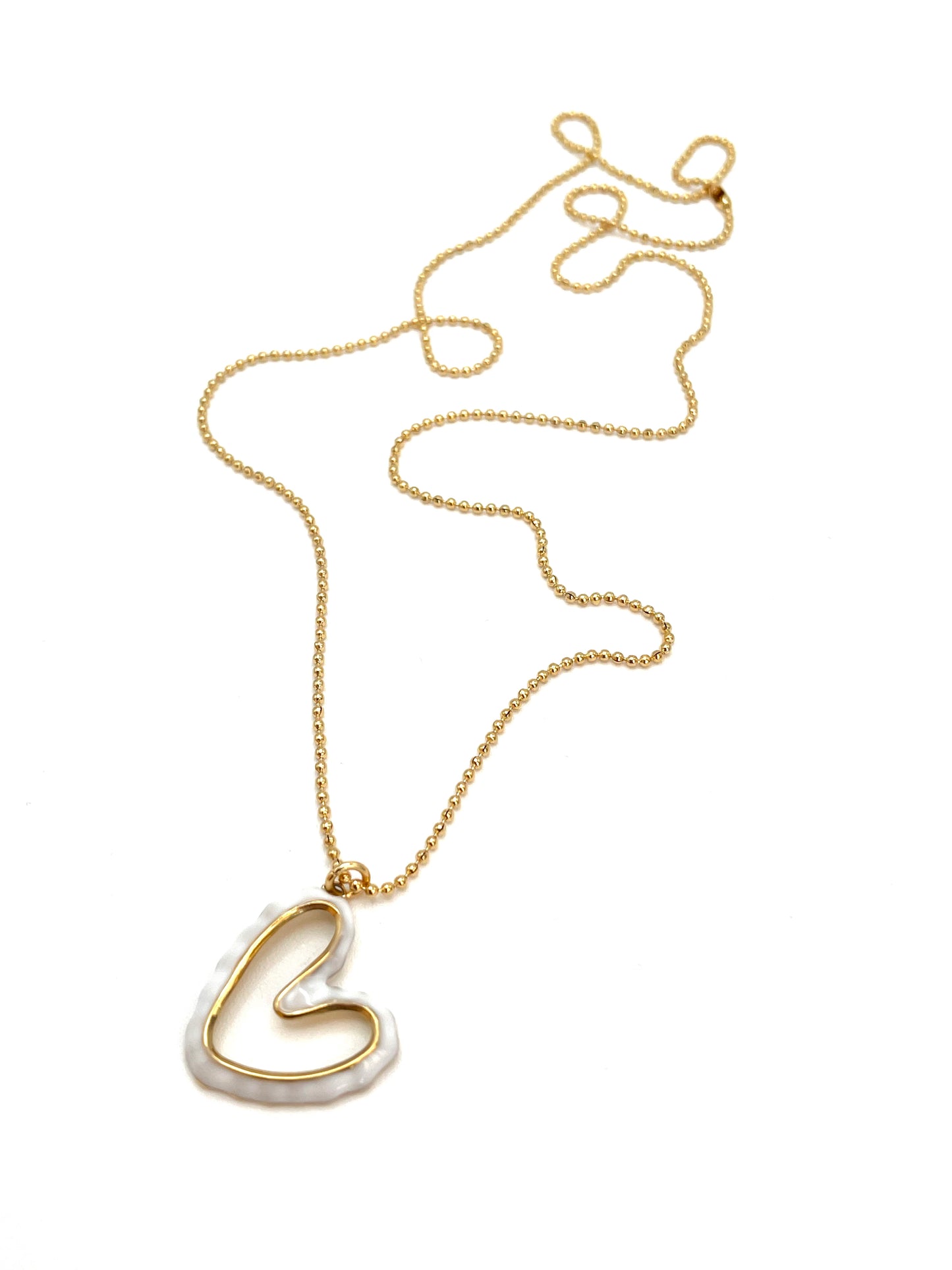 Collana con cuore smaltato vuoto