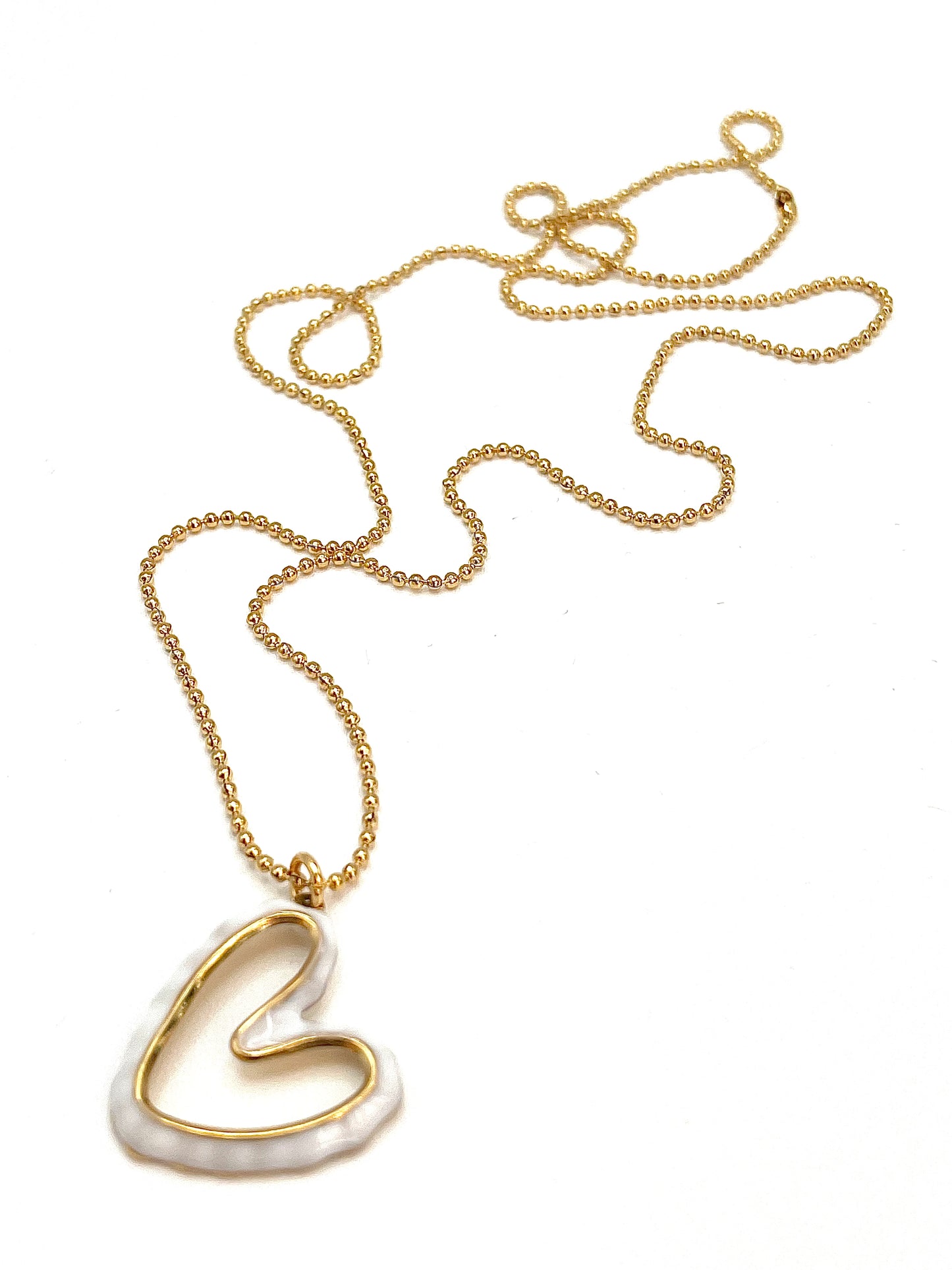 Collana con cuore smaltato vuoto