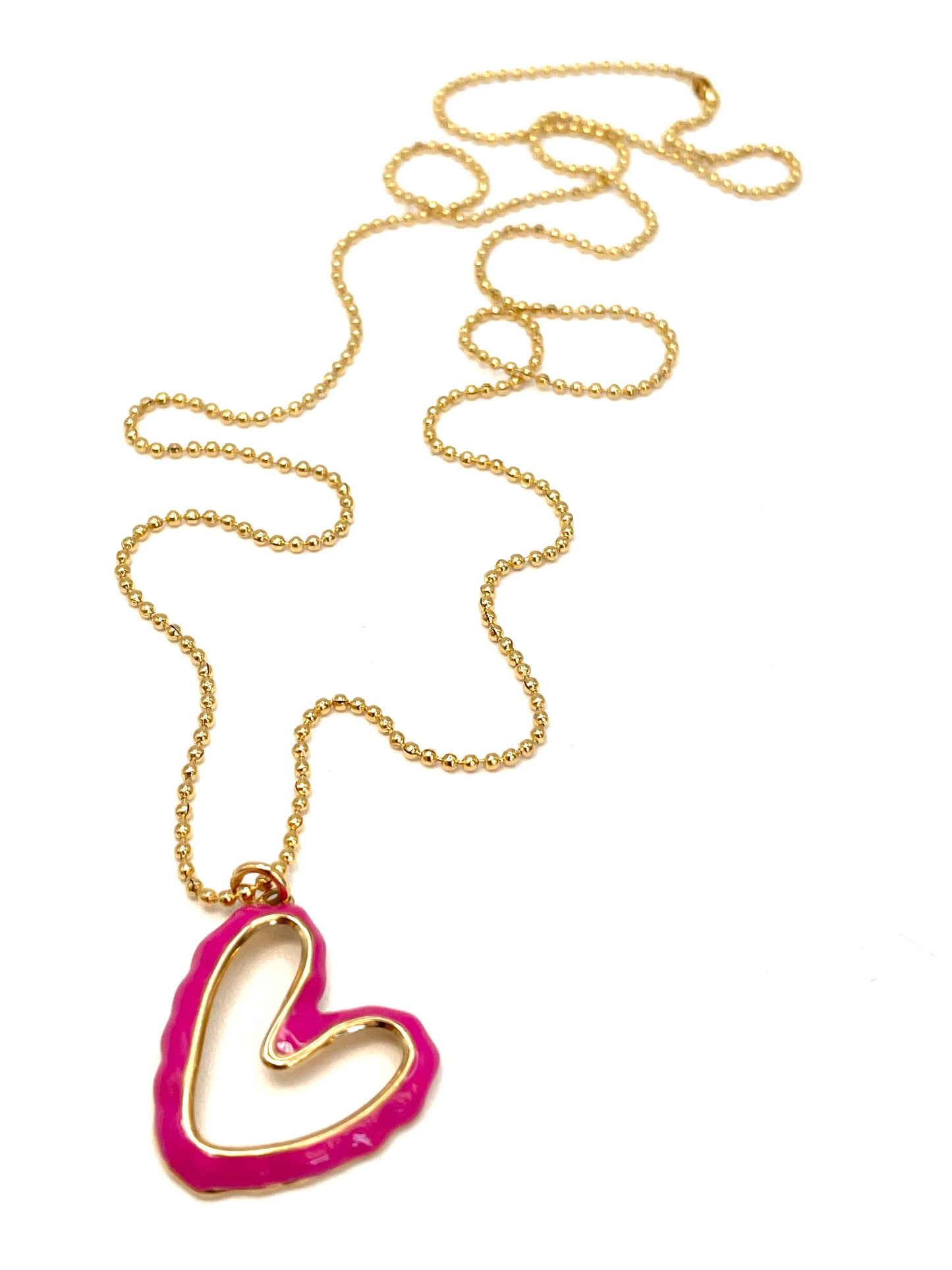 Collana con cuore smaltato vuoto