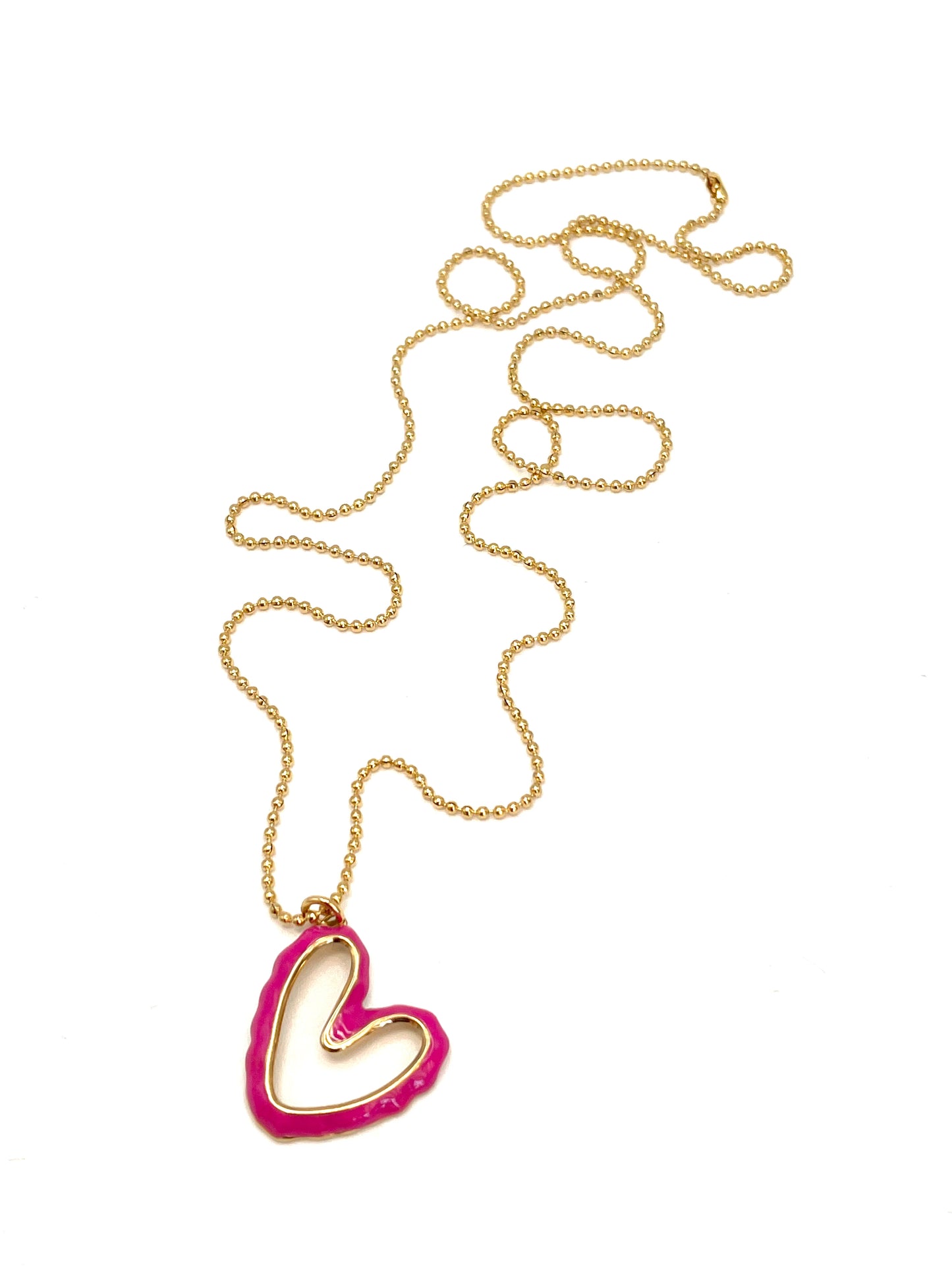 Collana con cuore smaltato vuoto
