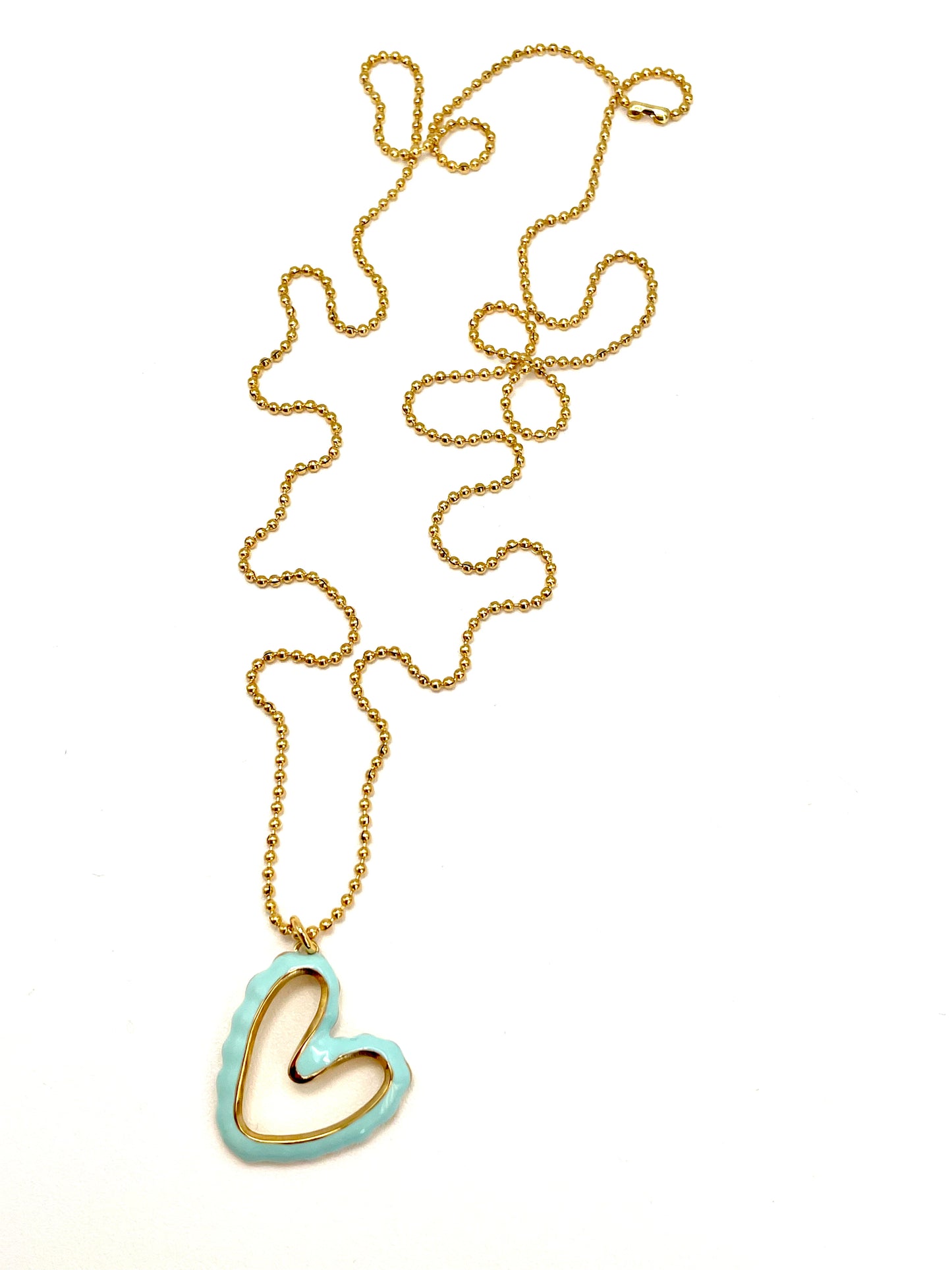 Collana con cuore smaltato vuoto
