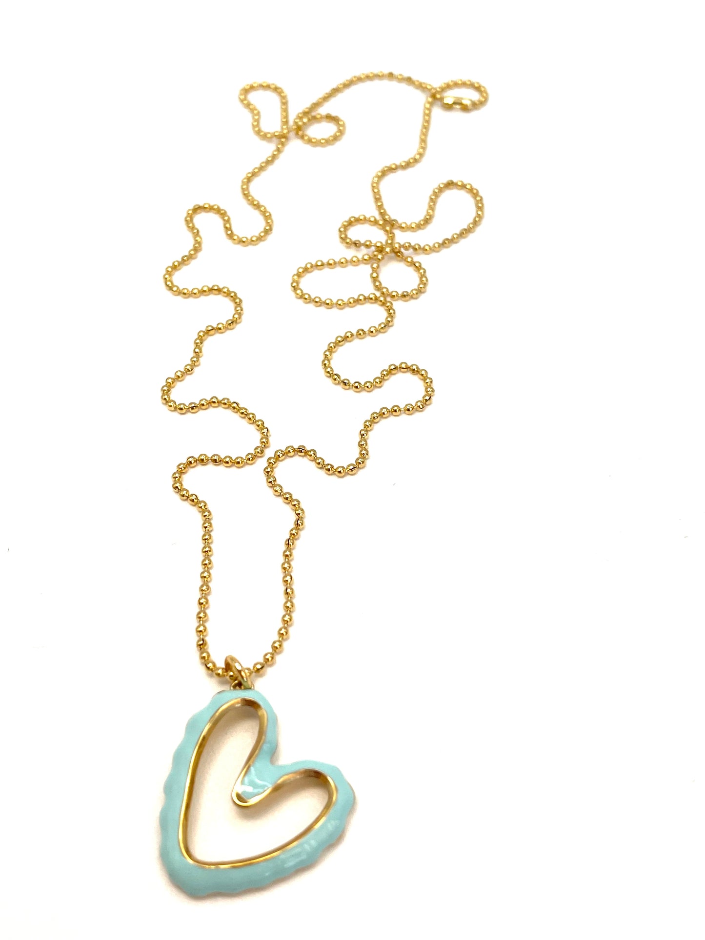 Collana con cuore smaltato vuoto