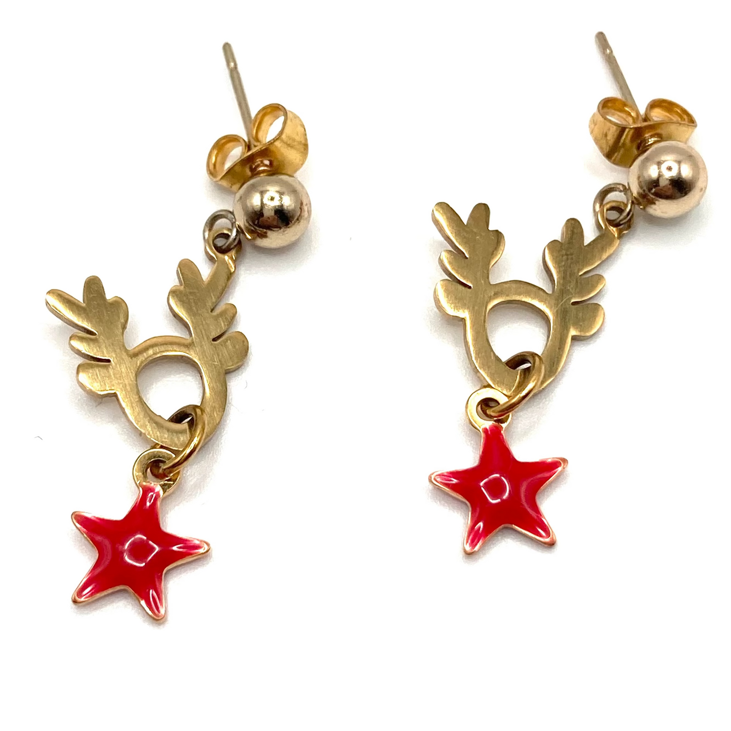 Orecchini con renna e stellina