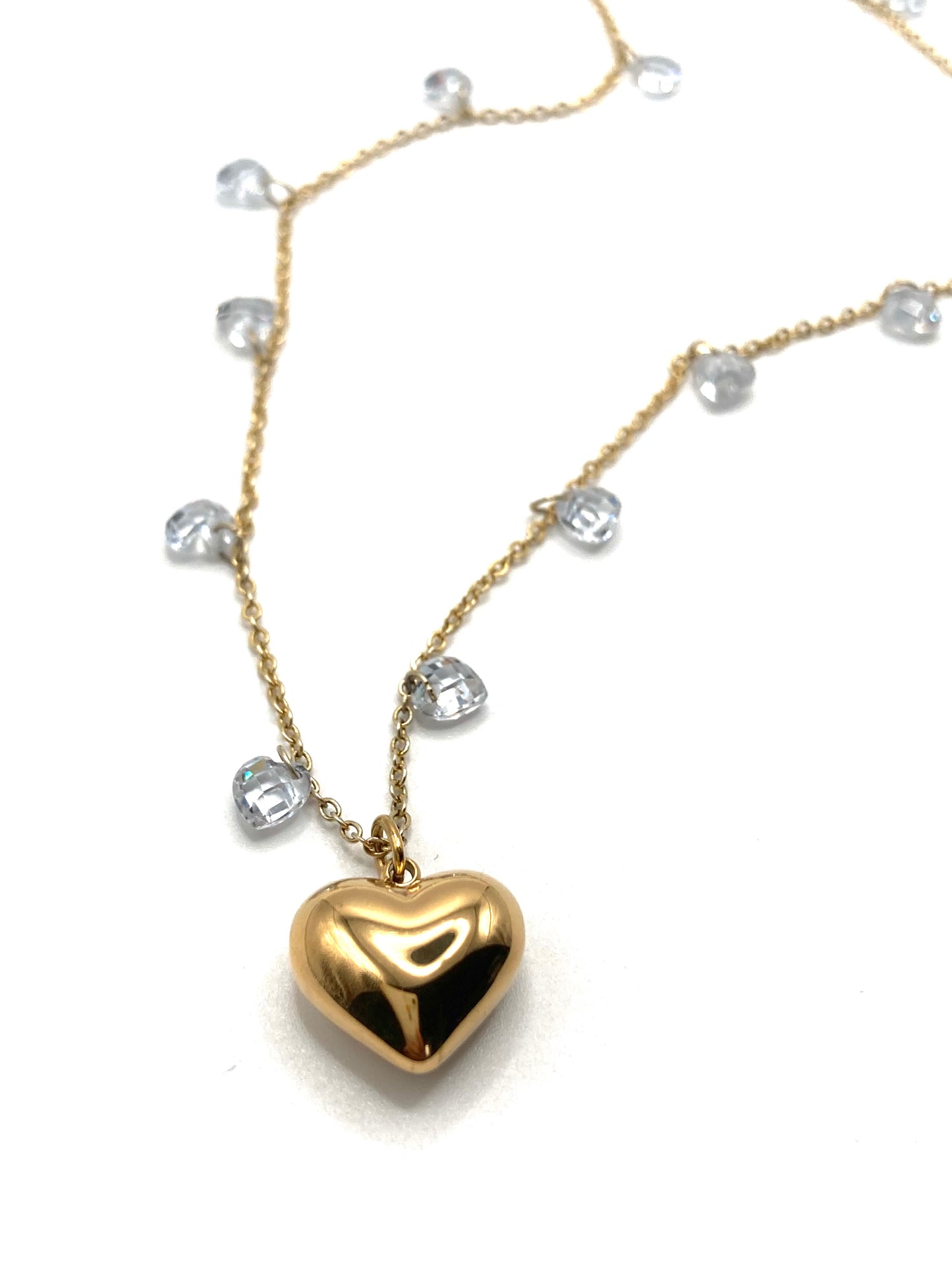 Collana in acciaio con zirconi