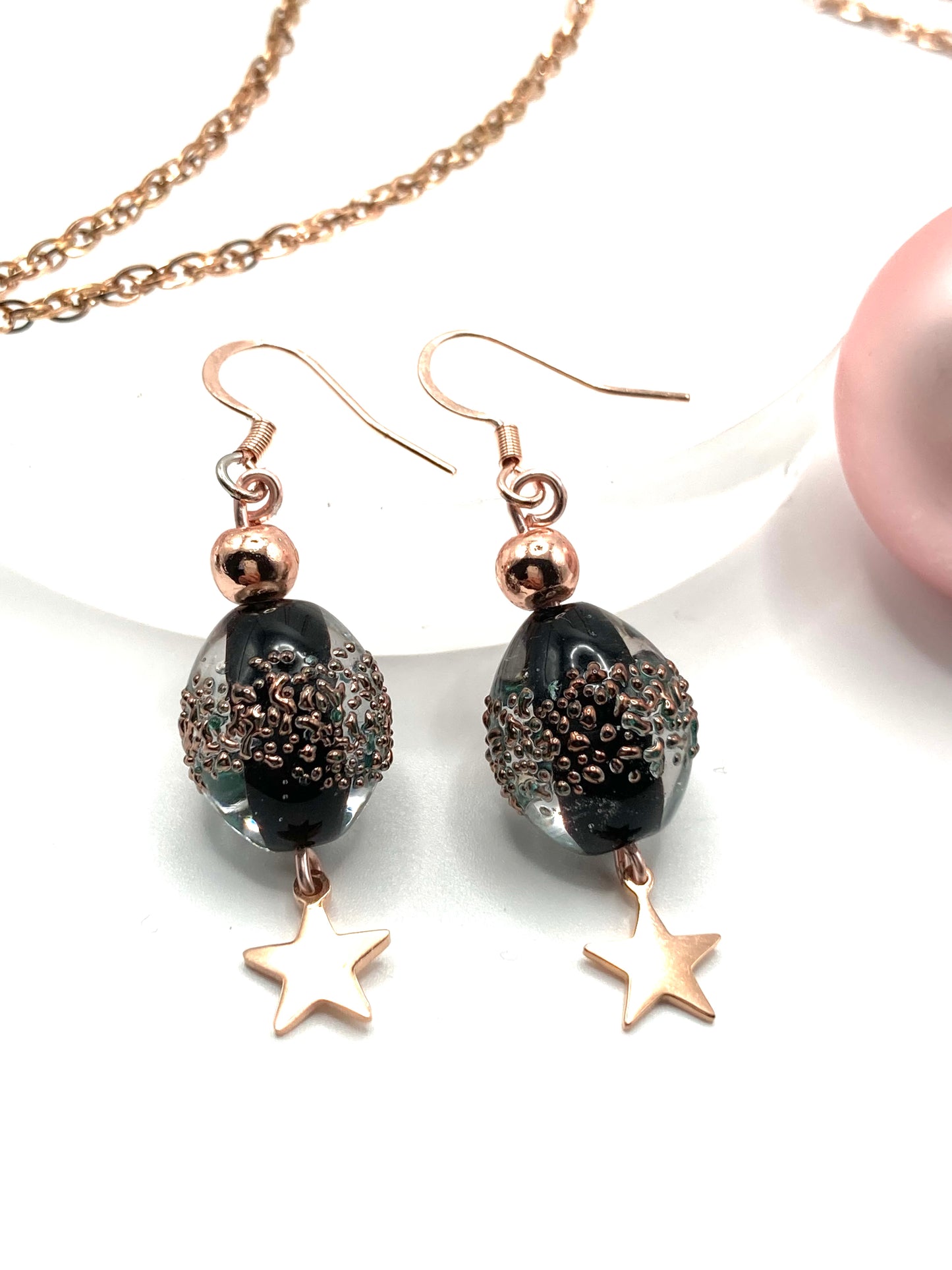 Collana e orecchini con stelline