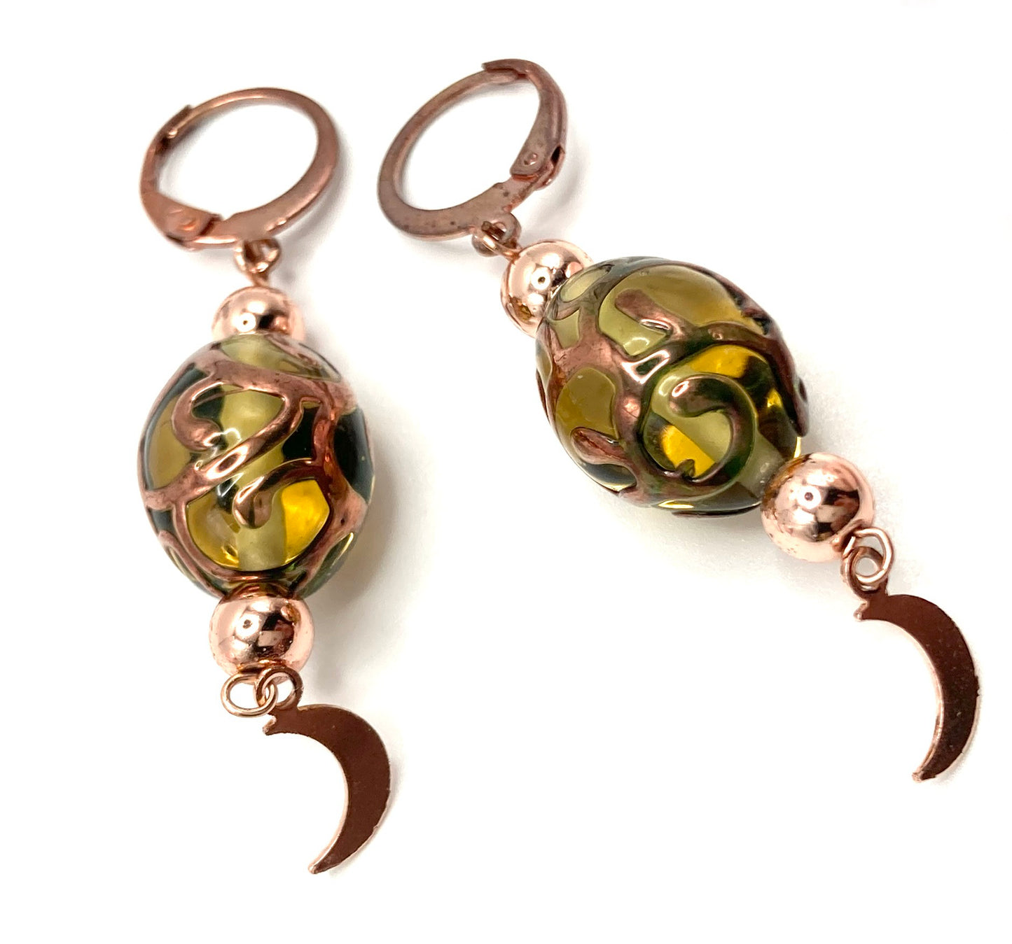 Boucles d'oreilles pendantes en verre