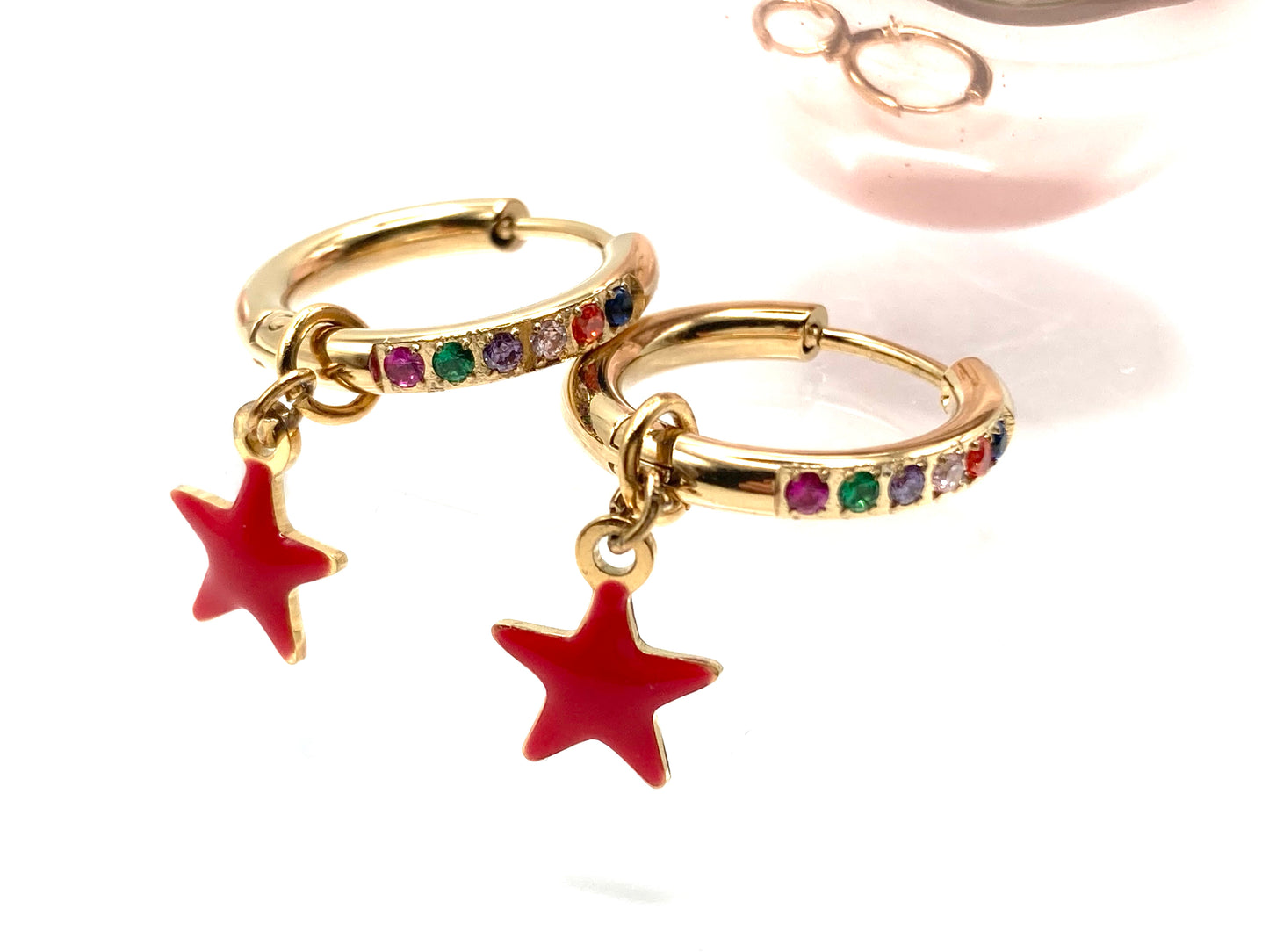 Orecchini a cerchio con stellina