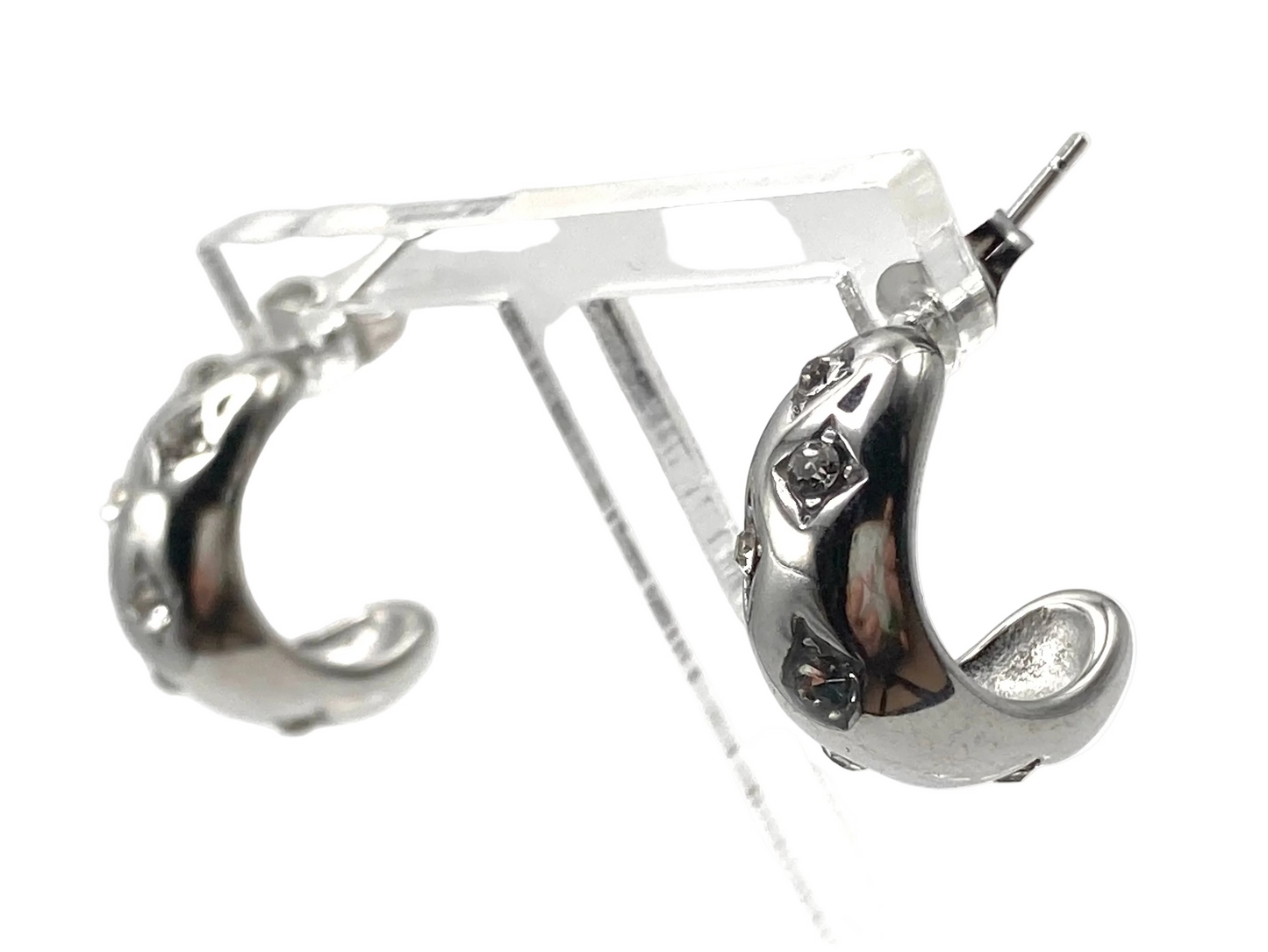 Orecchini Mezza Luna con Strass