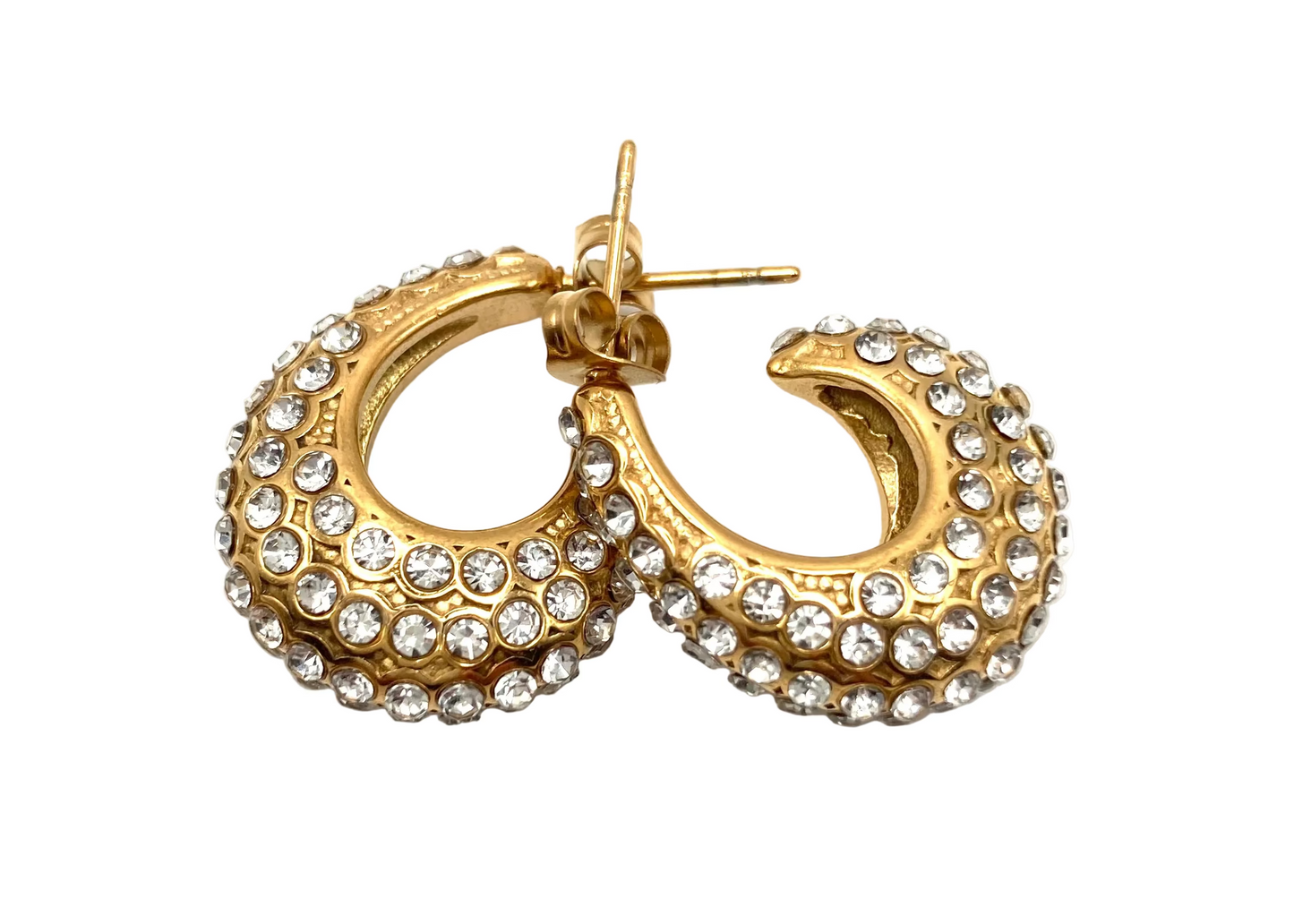 Orecchini Acero con strass