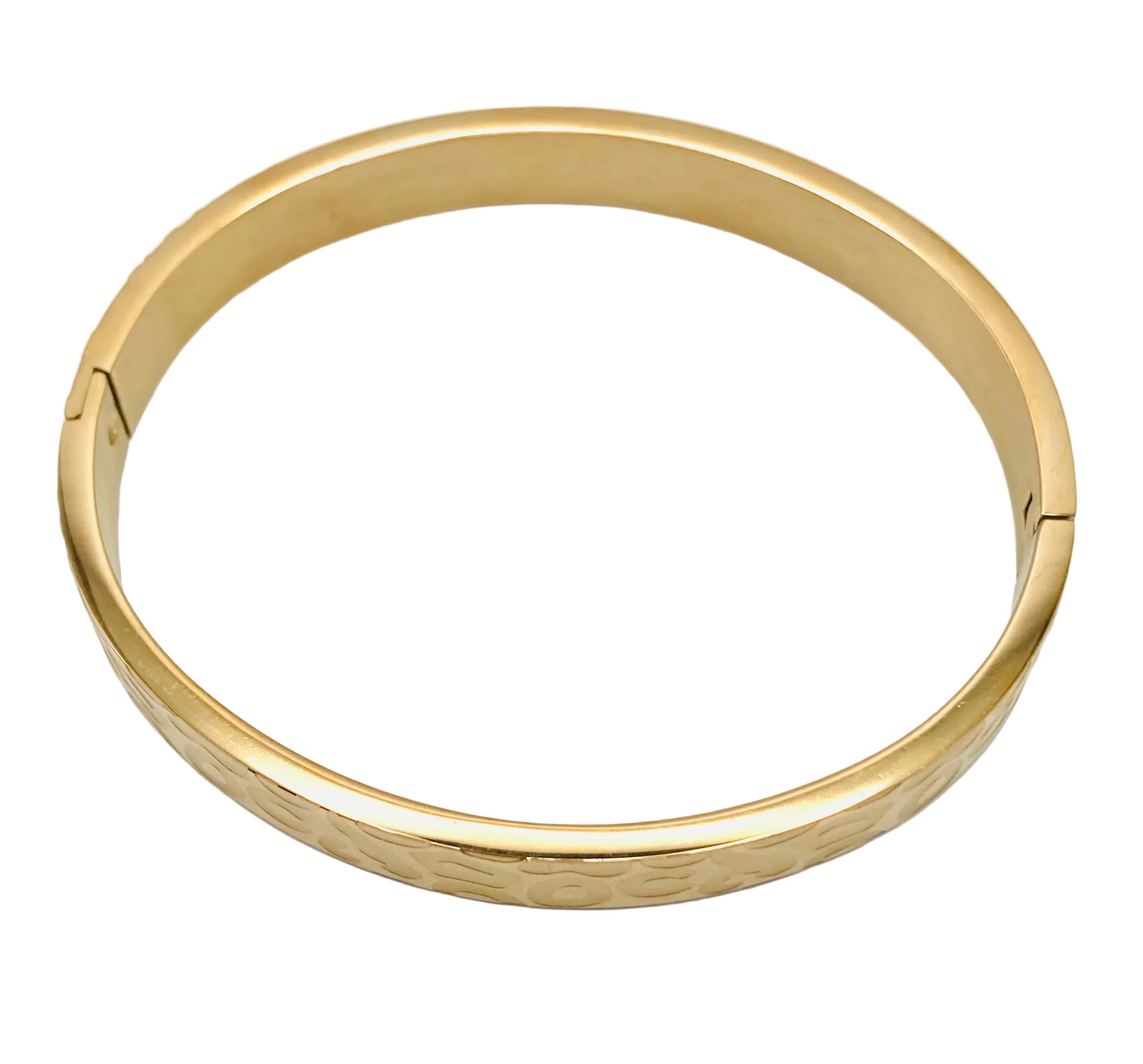 Bracciale rigido in acciaio con stampa leopardata