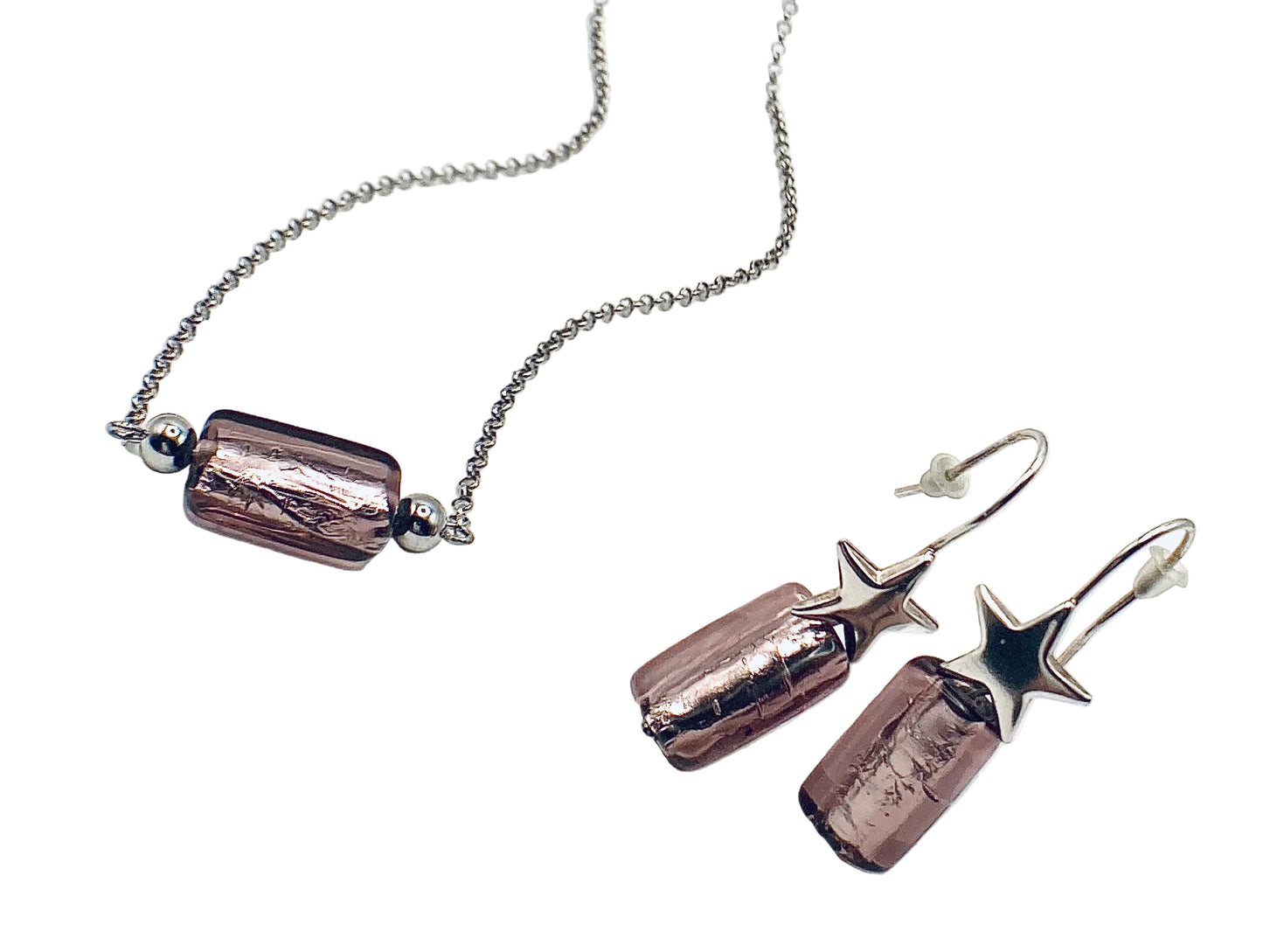 Crystal Heart Necklace and Earrings