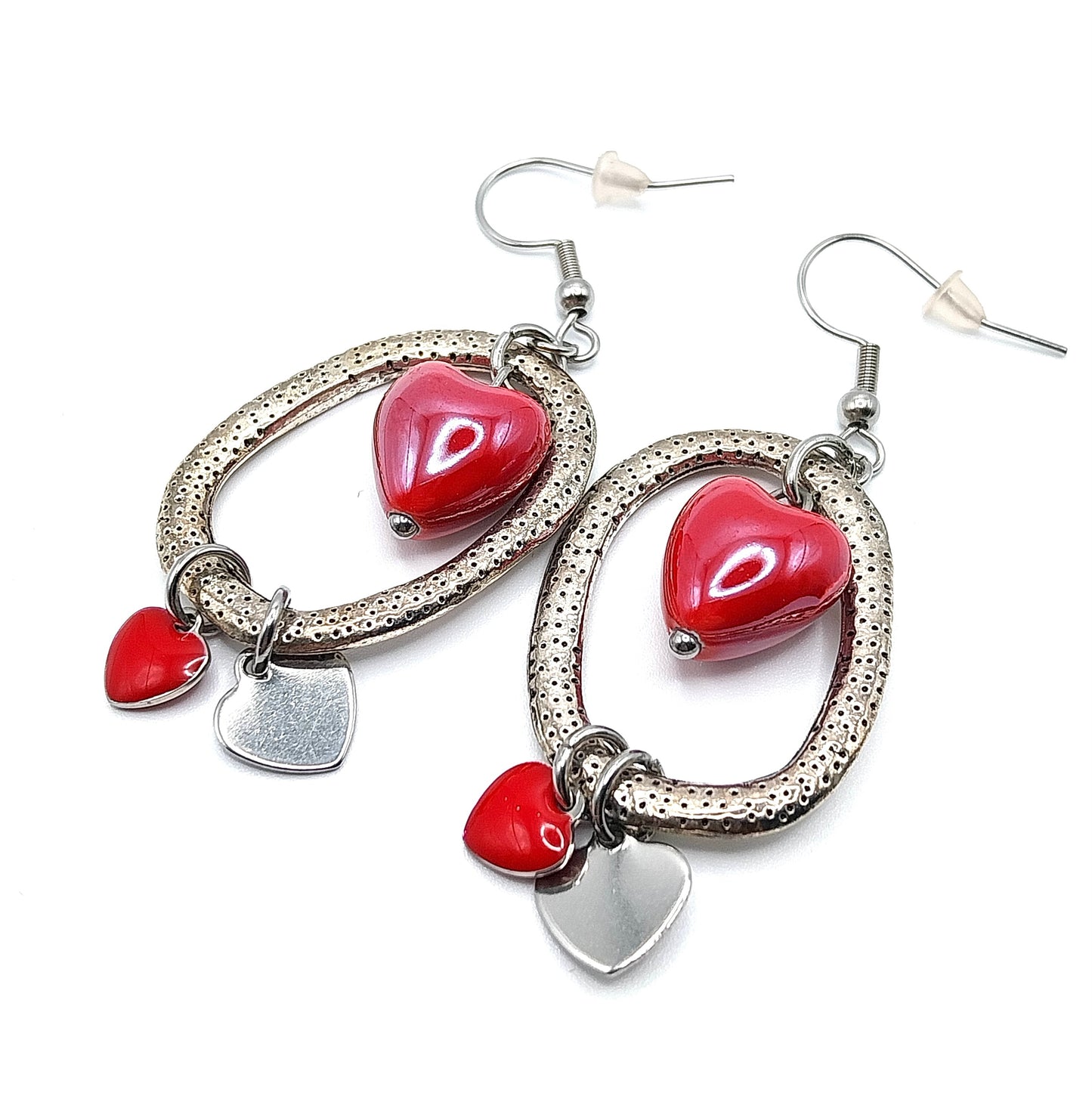 Orecchini con cuore in ceramica