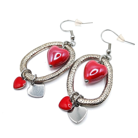 Orecchini con cuore in ceramica