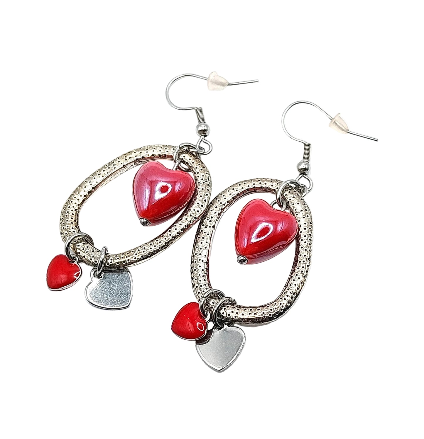 Orecchini con cuore in ceramica