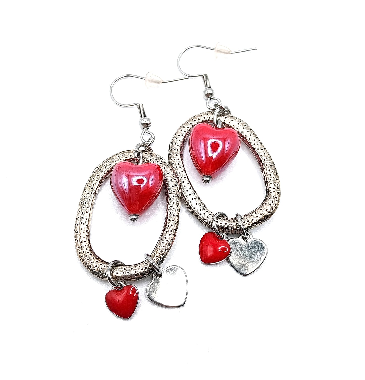 Orecchini con cuore in ceramica
