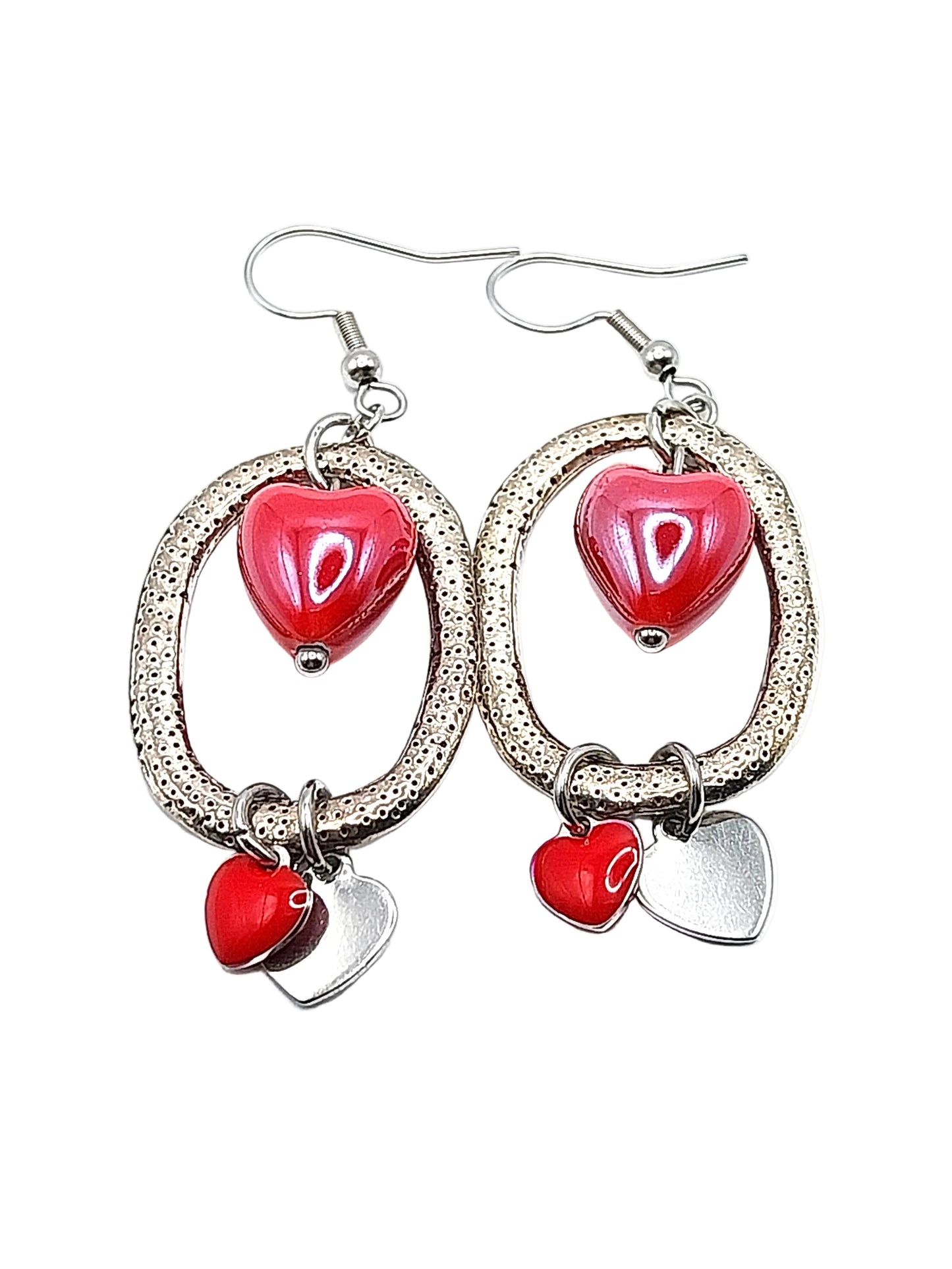Orecchini con cuore in ceramica