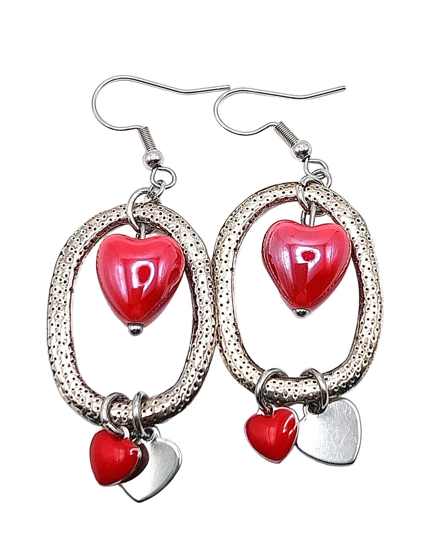 Orecchini con cuore in ceramica