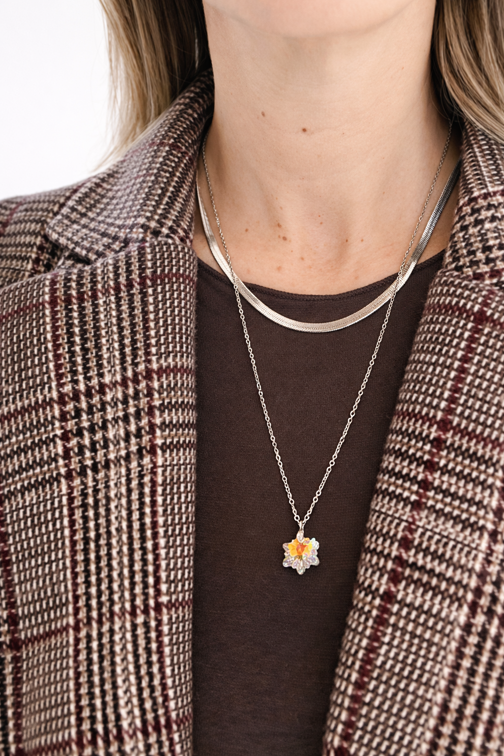 Collana con Pendant in Cristallo ✨ Acciaio