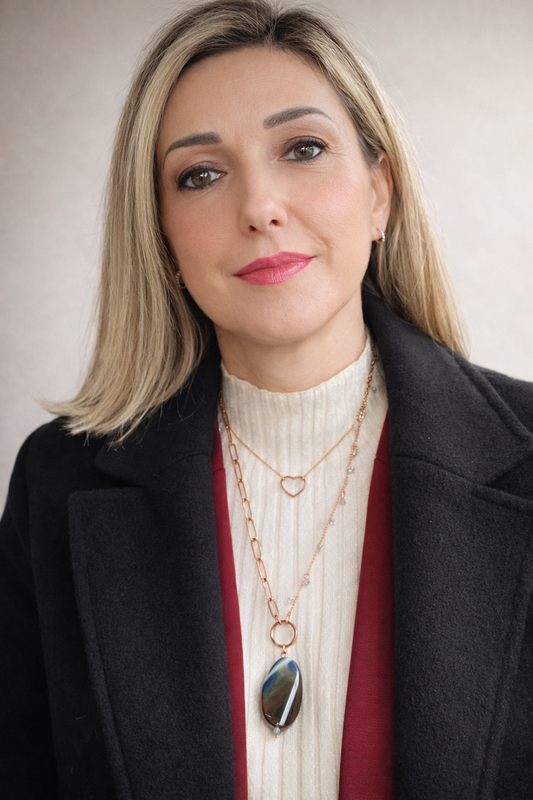 Collana con zirconi e pietra dura