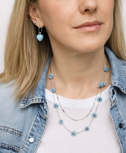 Collana con fiori in cristallo