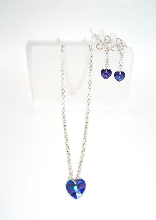 Collana e orecchini in Argento 925 e cristallo
