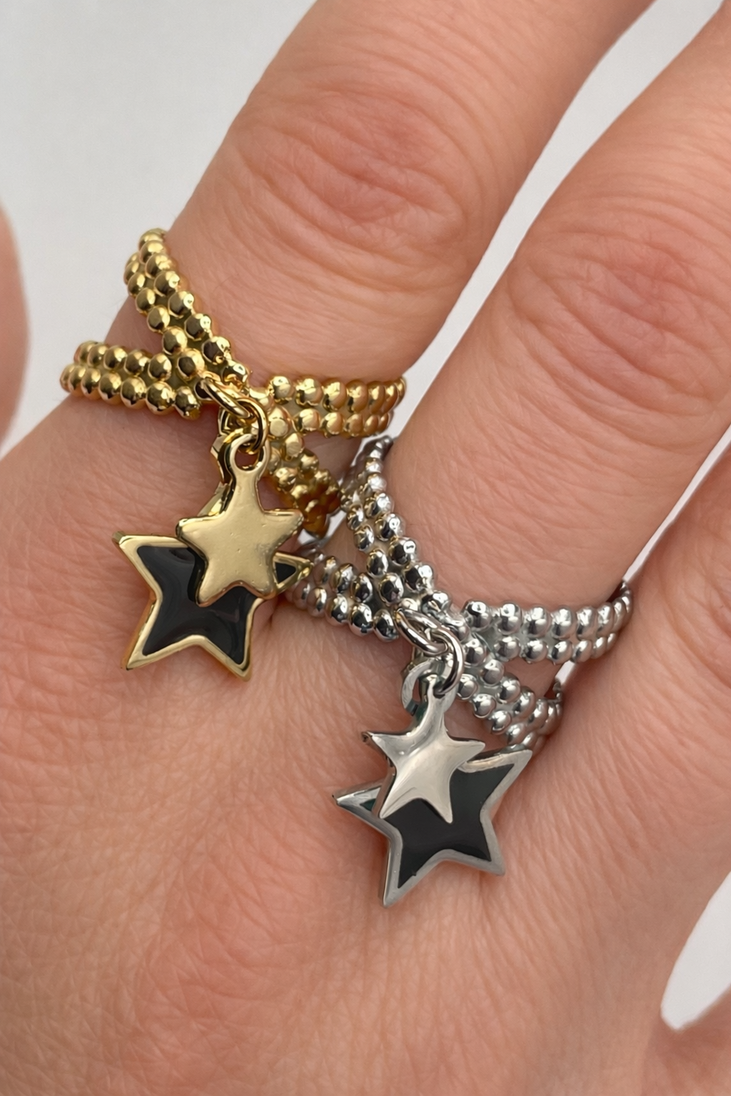 Anello a Fascia con Stelle ⭐ Acciaio Inossidabile