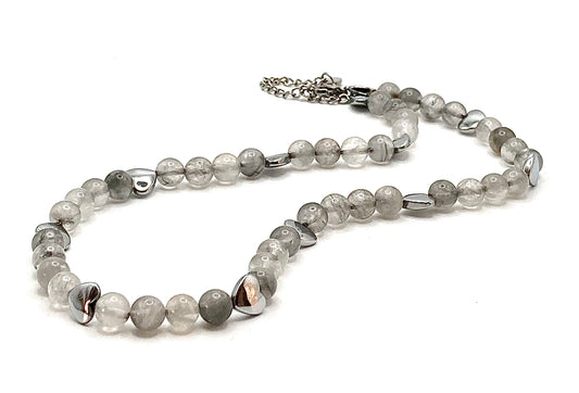 Rosary necklace with steel star