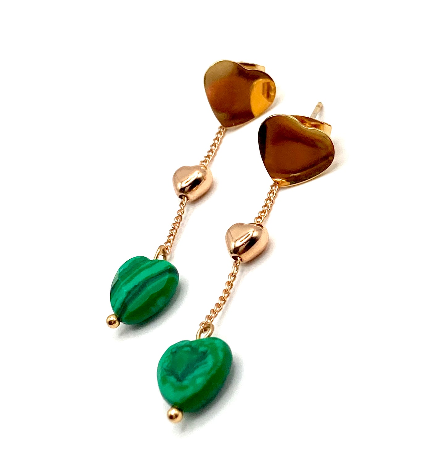 Orecchini con cuore pietra dura