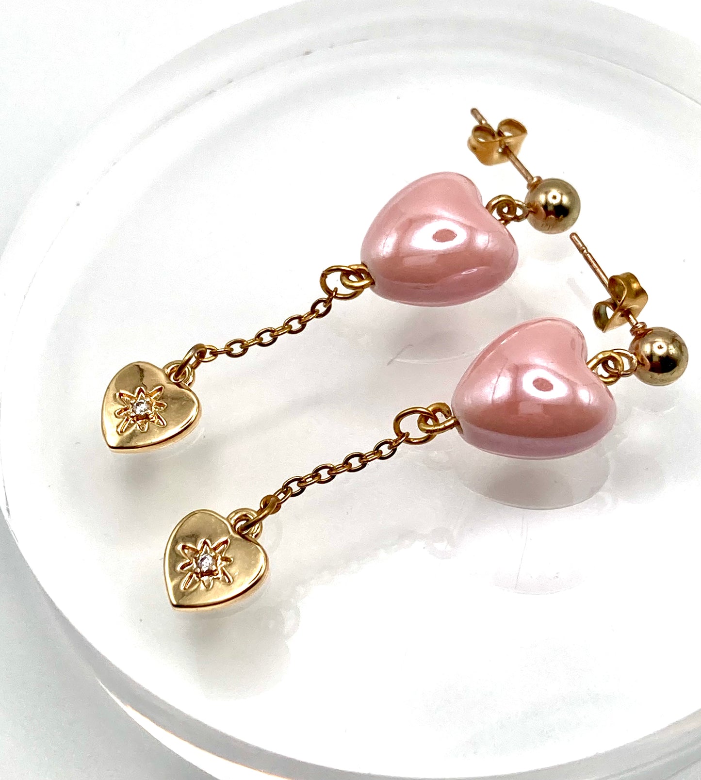 Orecchini con cuore ceramica