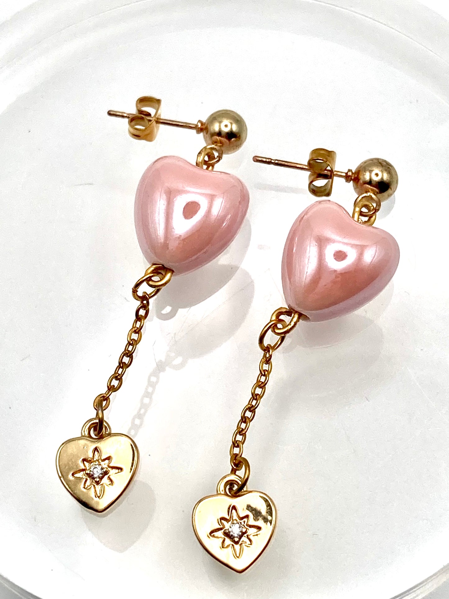Orecchini con cuore ceramica