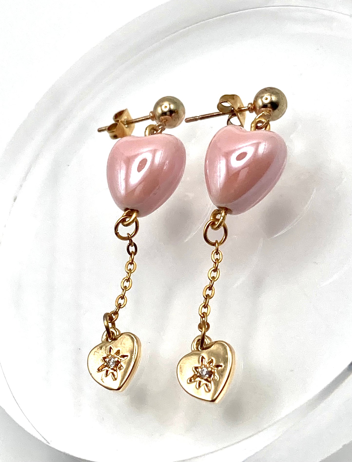 Orecchini con cuore ceramica